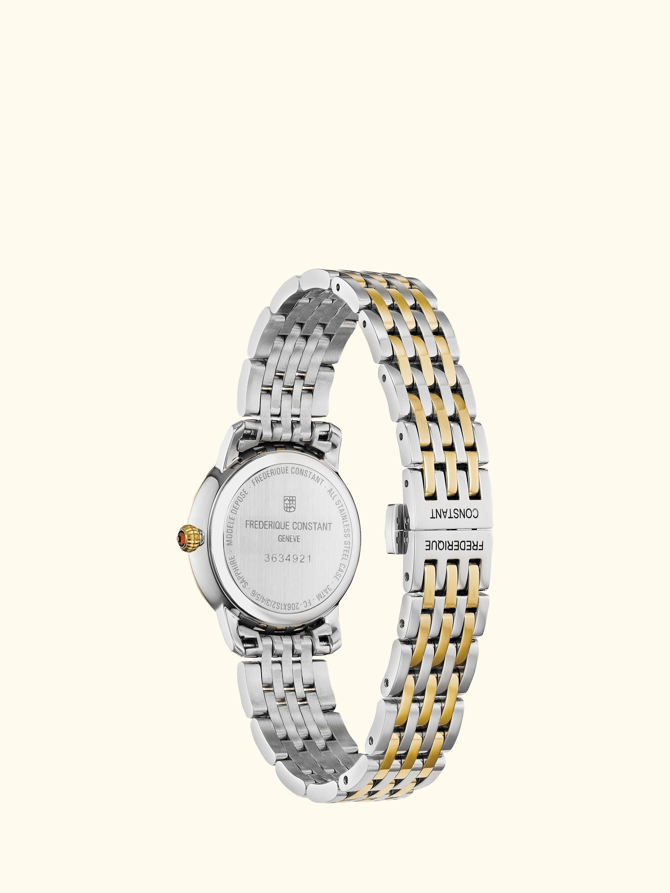 FC-220MPWD1S23B Women's Classic Slimline Watch, Gold/Silver