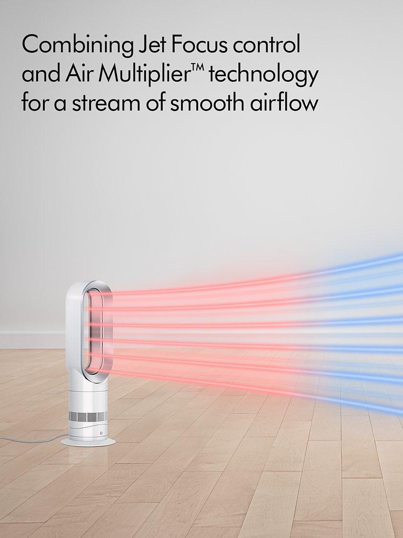 AM09 Hot + Cool™ Fan Heater, White/Silver