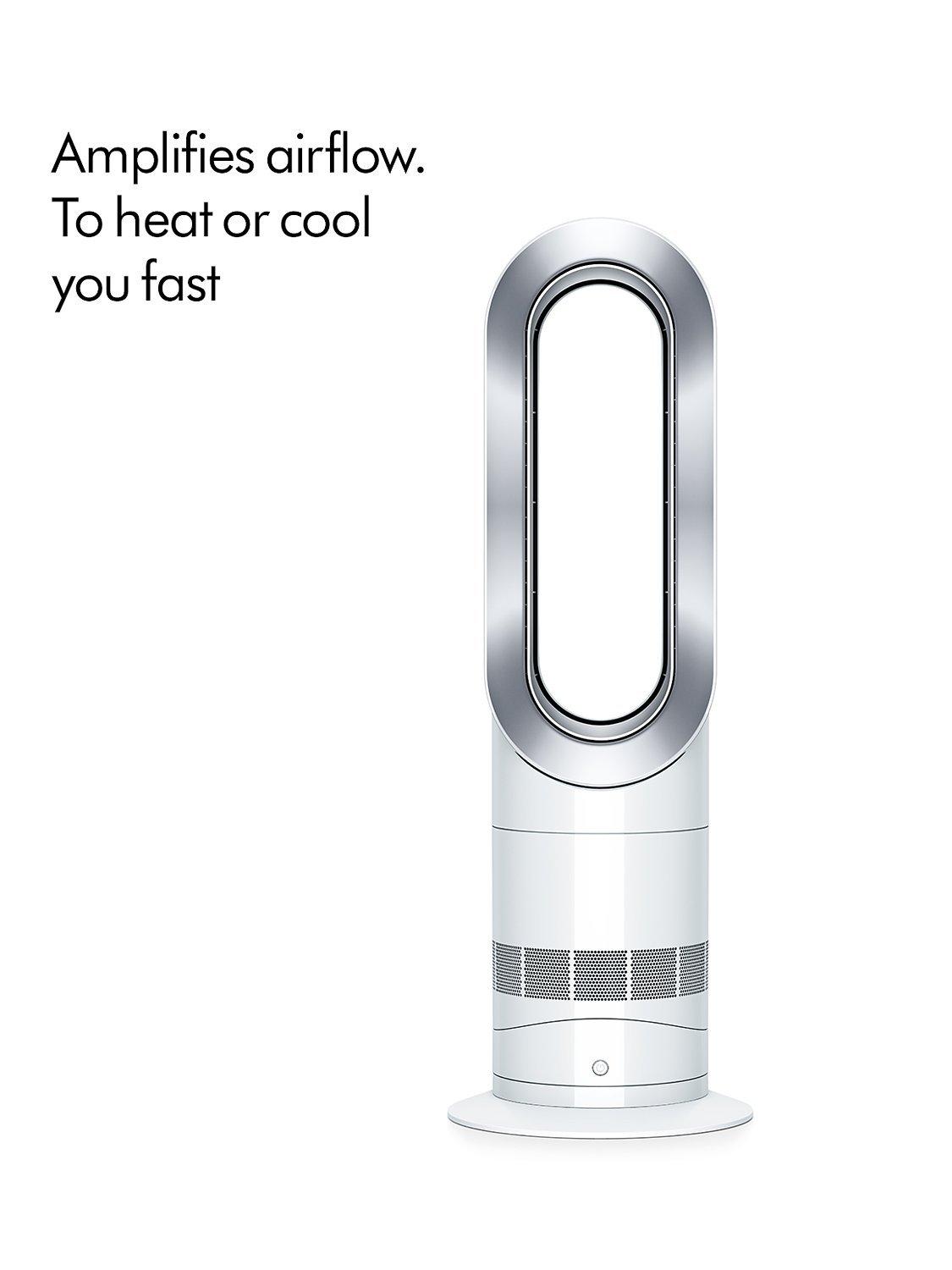 AM09 Hot + Cool™ Fan Heater, White/Silver