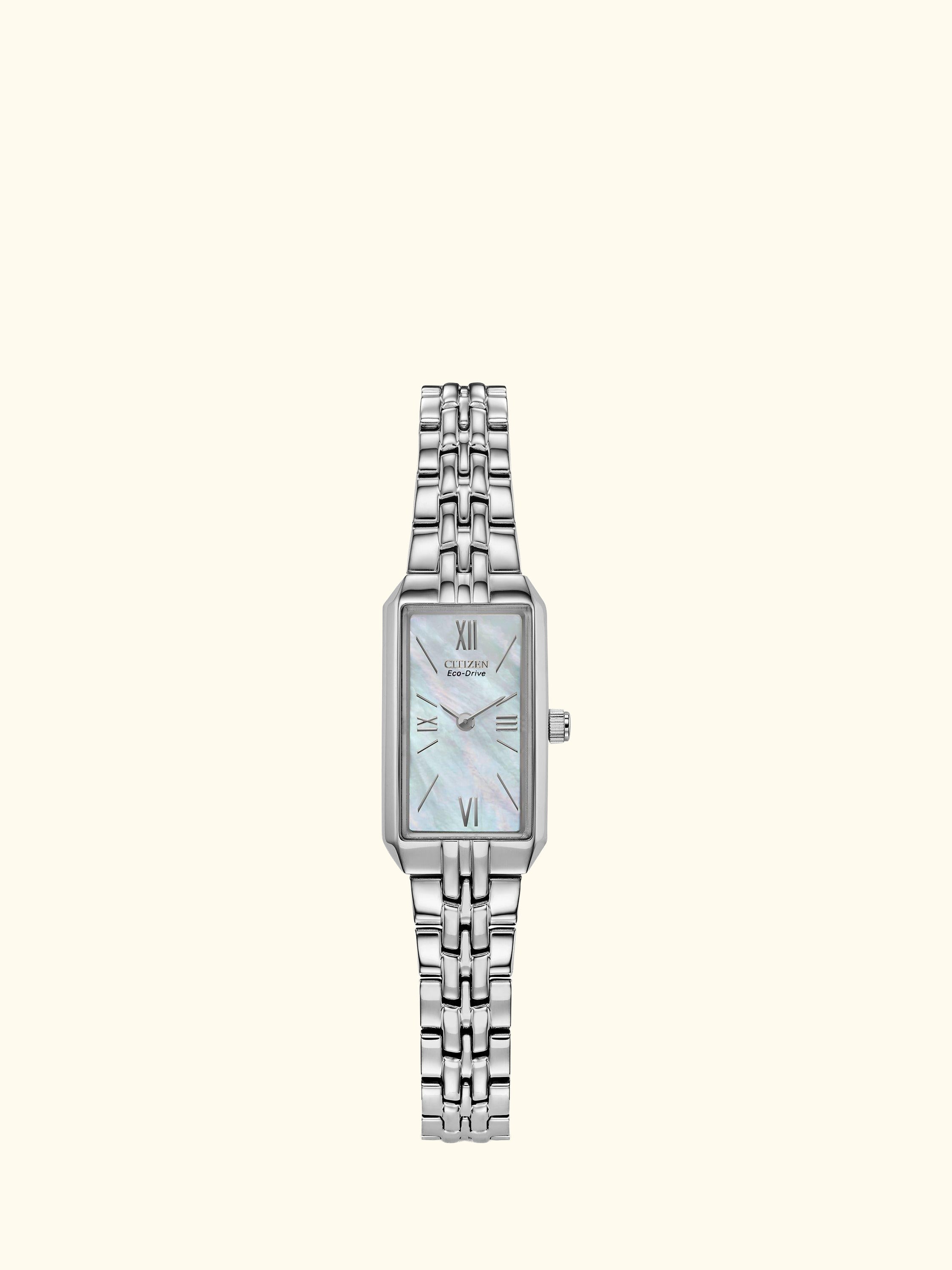 EG2691-57D Women's Eco-Drive Mother of Pearl Dial Bracelet Strap, Silver