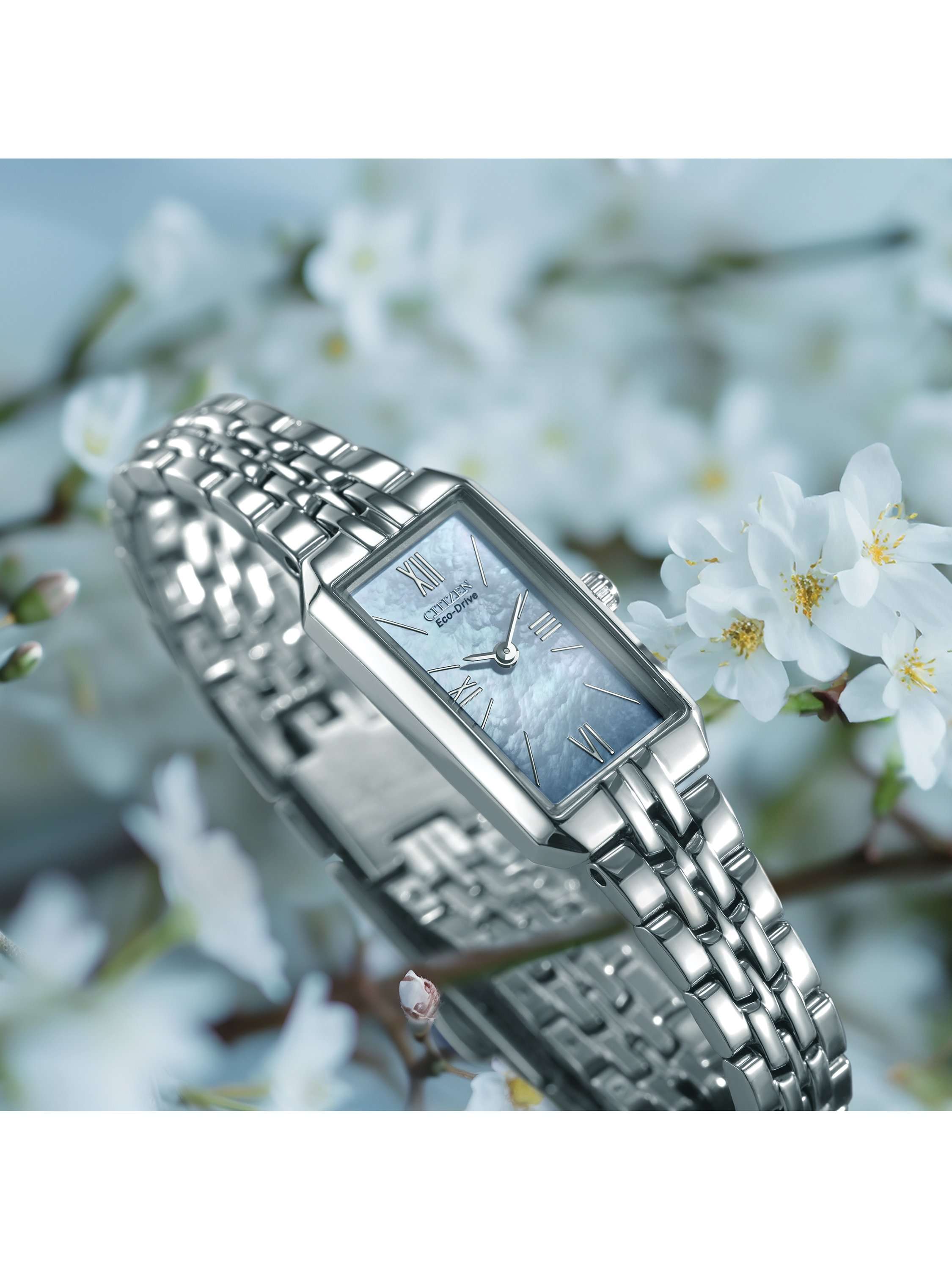 EG2691-57D Women's Eco-Drive Mother of Pearl Dial Bracelet Strap, Silver