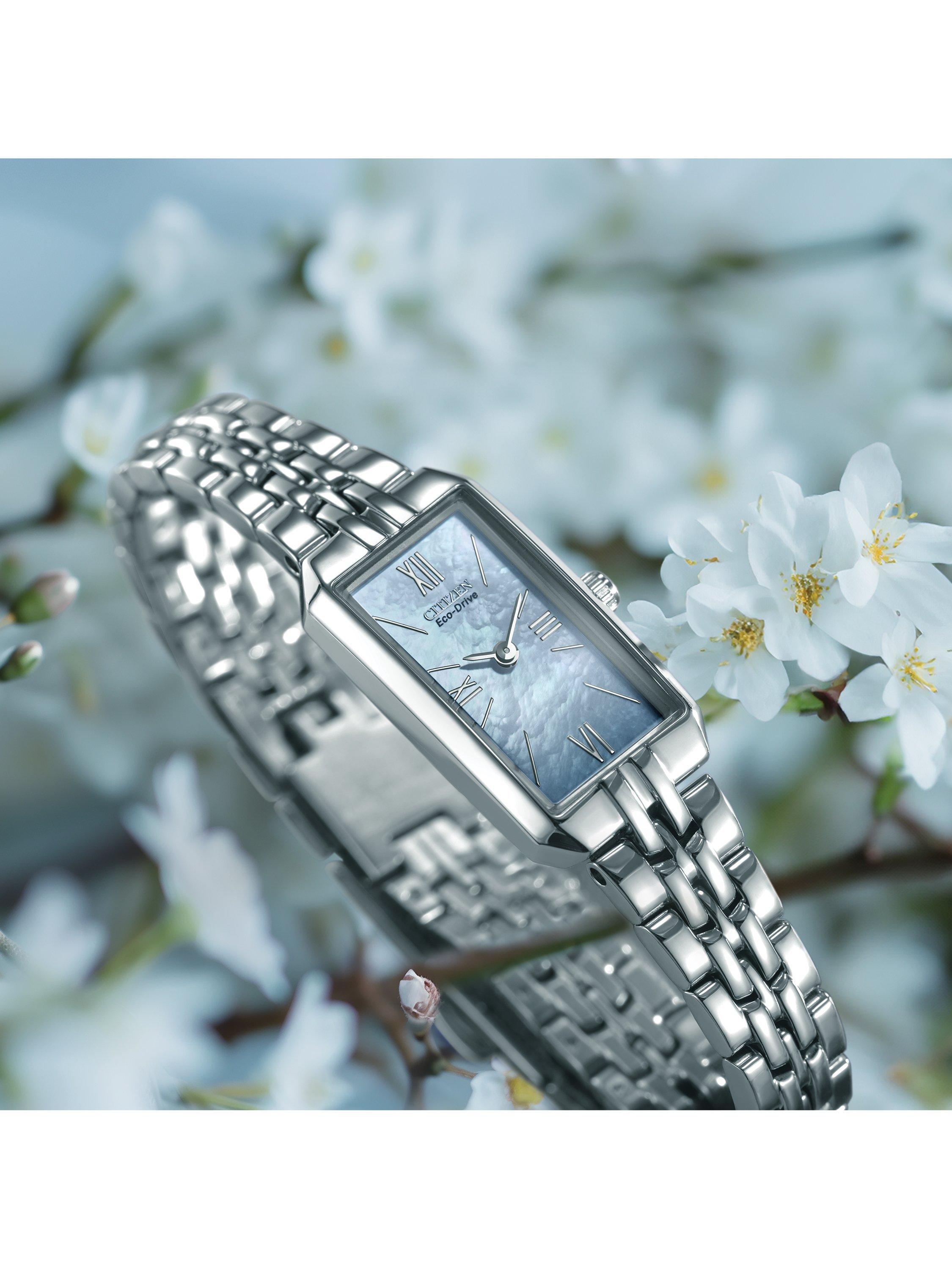EG2691-57D Women's Eco-Drive Mother of Pearl Dial Bracelet Strap, Silver