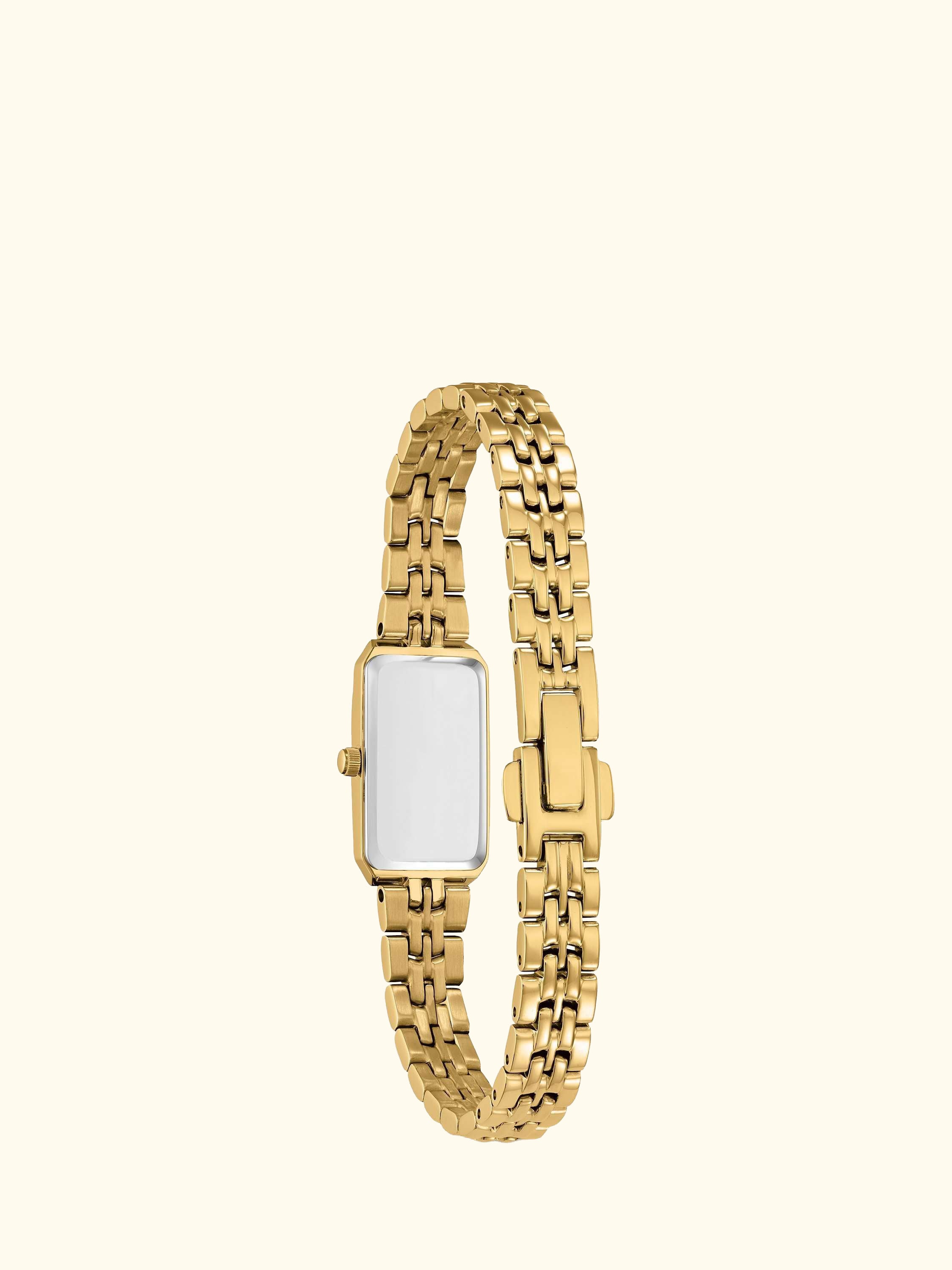 EG2693-51P Women's Eco-Drive Rectangular Bracelet Strap Watch, Gold