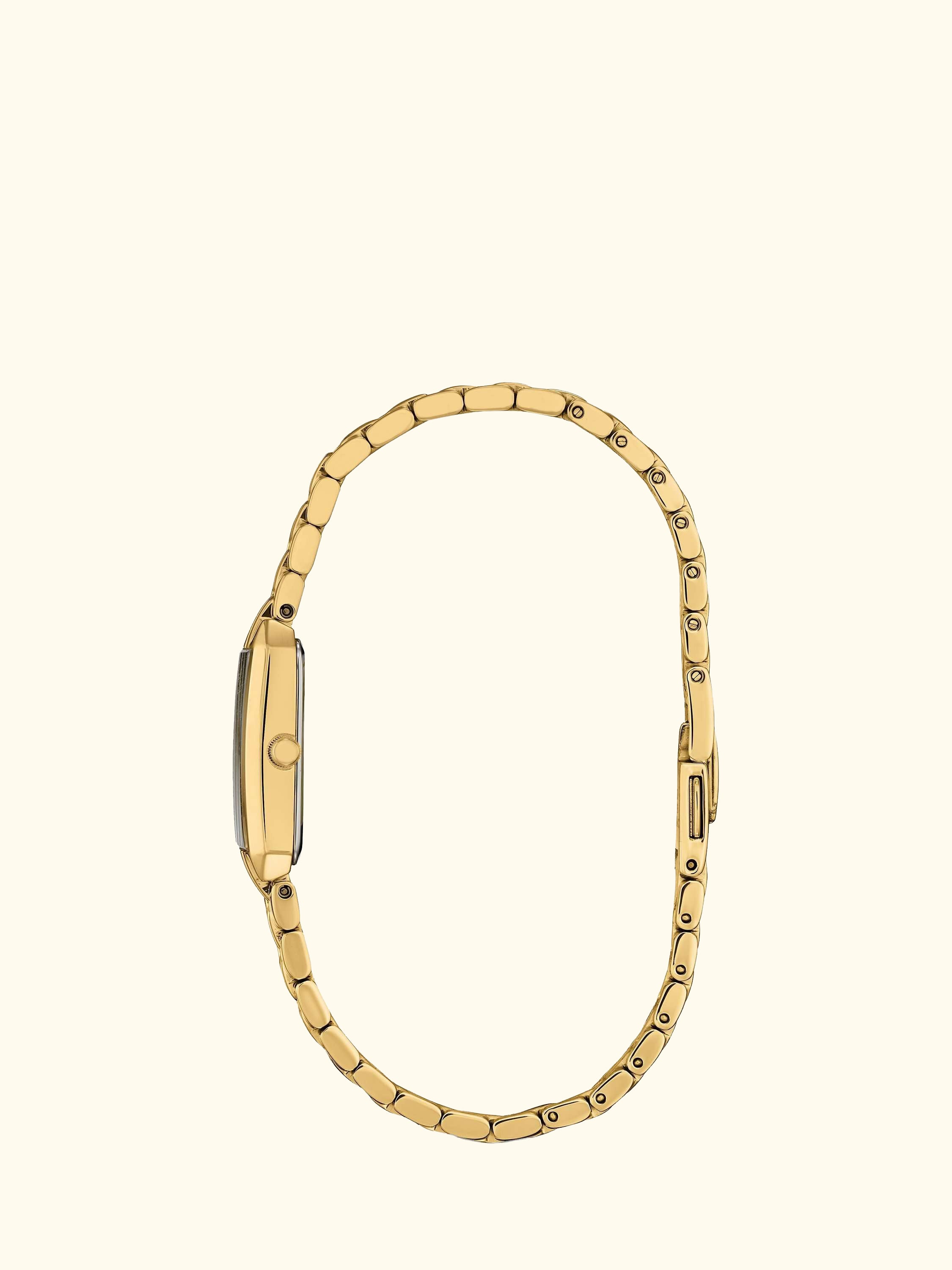EG2693-51P Women's Eco-Drive Rectangular Bracelet Strap Watch, Gold