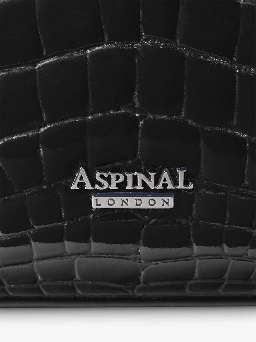 Midi Mayfair 2 Croc Leather Crossbody Bag, Black