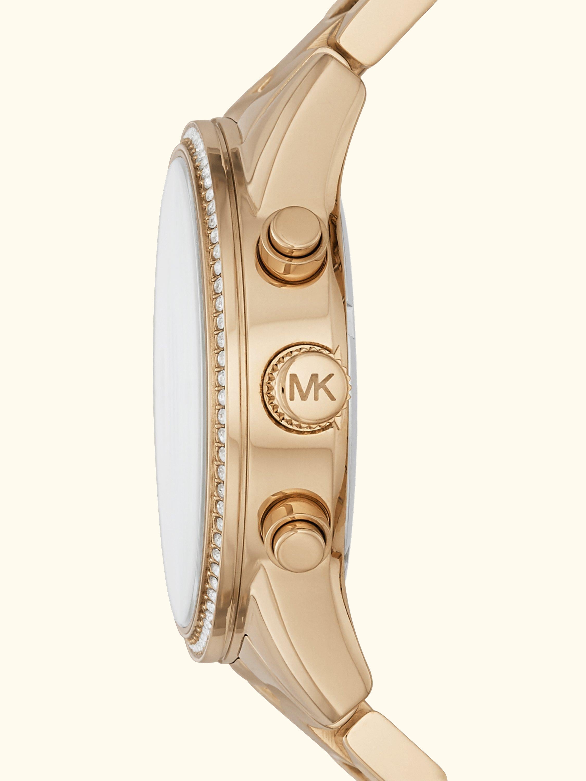 Women's Bryant Crystal Chronograph Date Bracelet Strap Watch, Gold MK6356