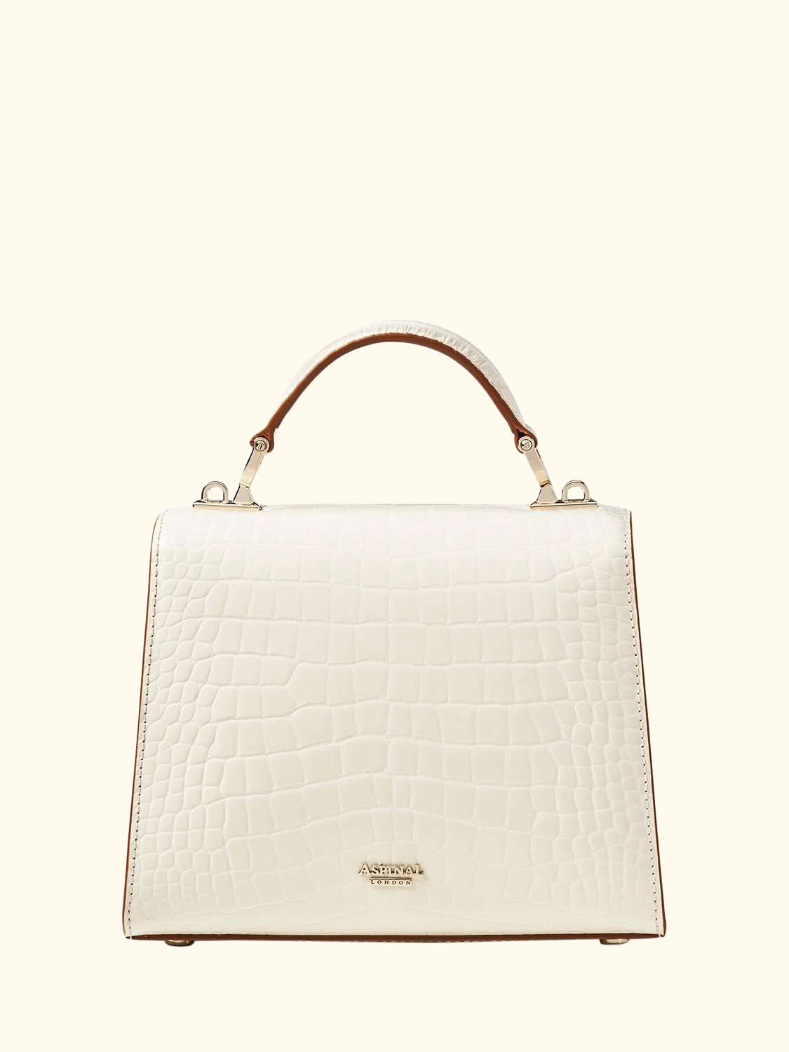 Midi Mayfair 2 Croc Leather  Cross Body Bag, Ivory