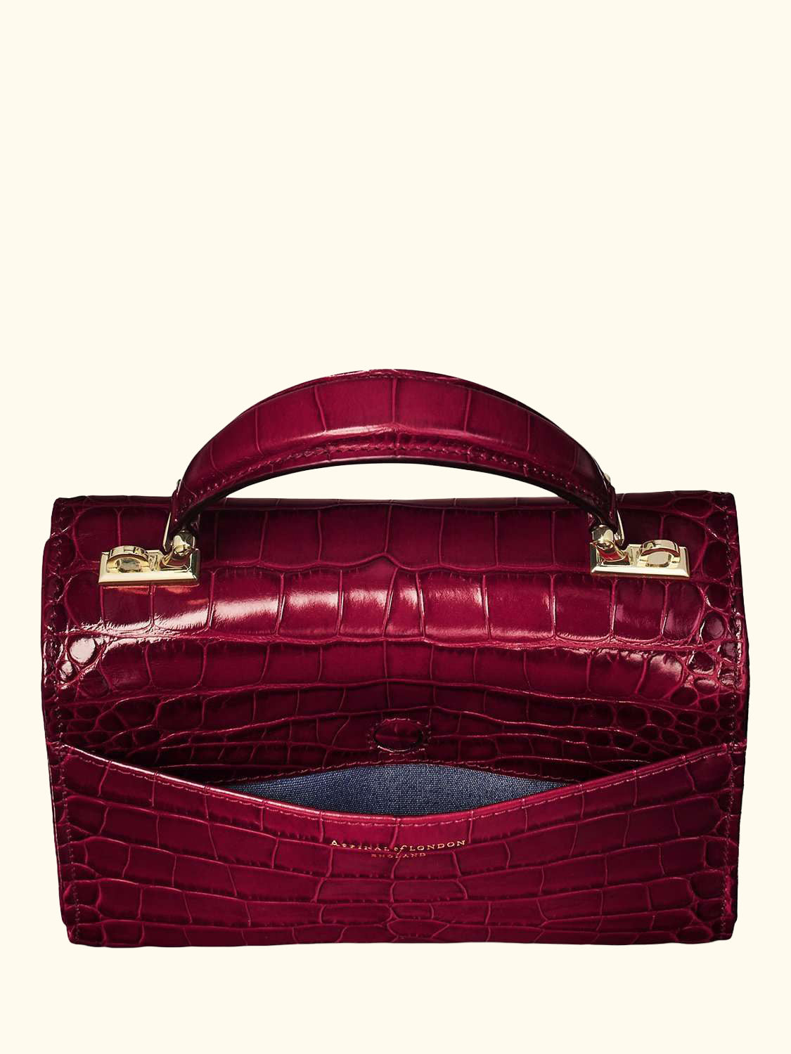 Midi Mayfair Croc Effect Leather Cross Body Bag