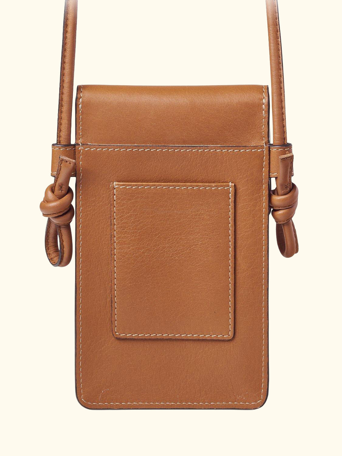Ella Smooth Leather Phone Pouch, Tan