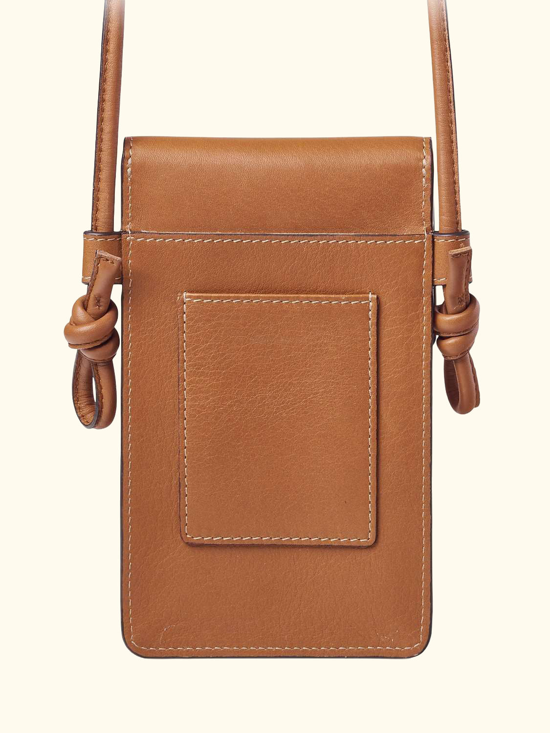 Ella Smooth Leather Phone Pouch, Tan