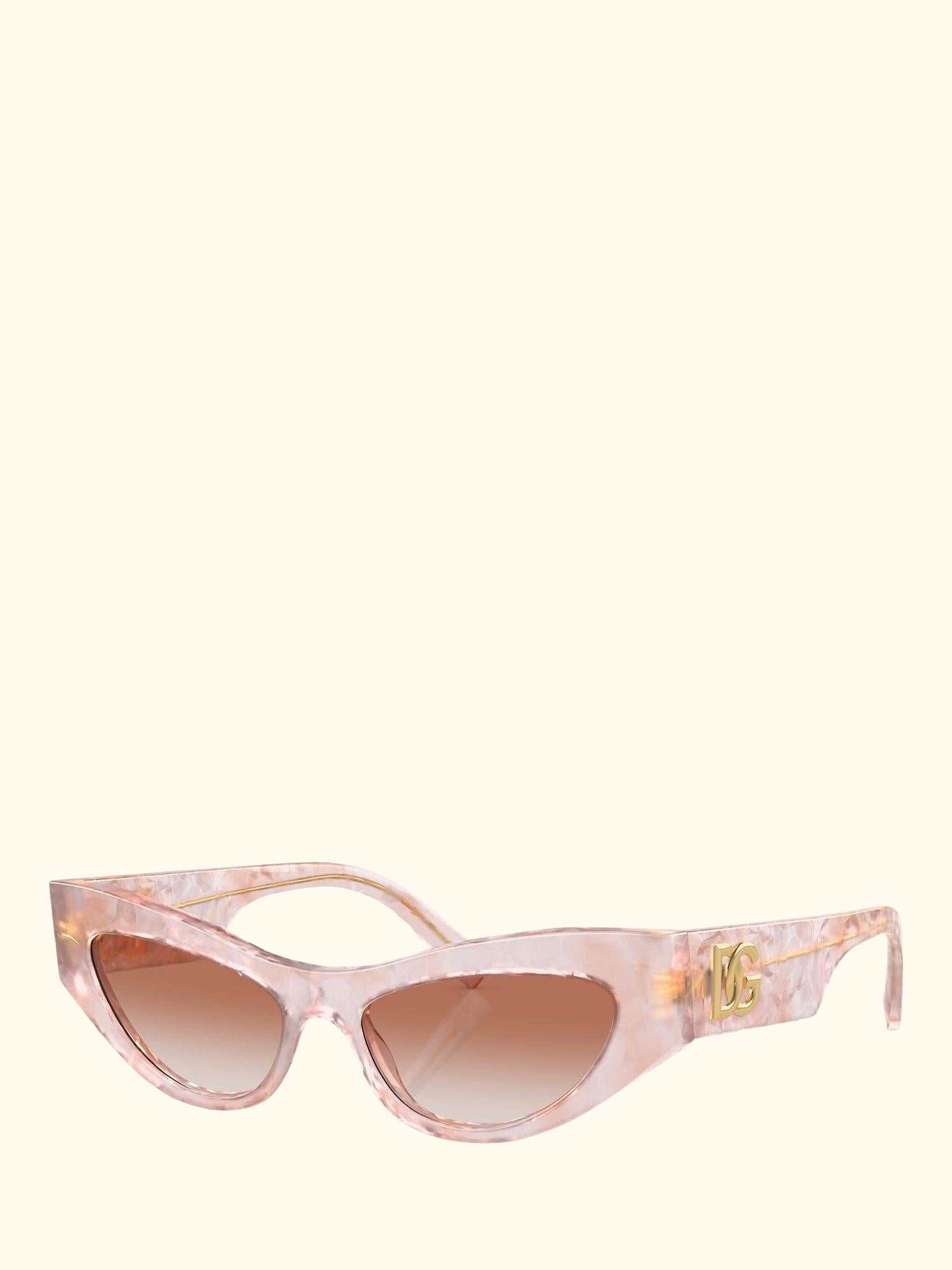 DG4450 Women's Cat's Eye Sunglasses, Madre Perla Pink/Brown Gradient