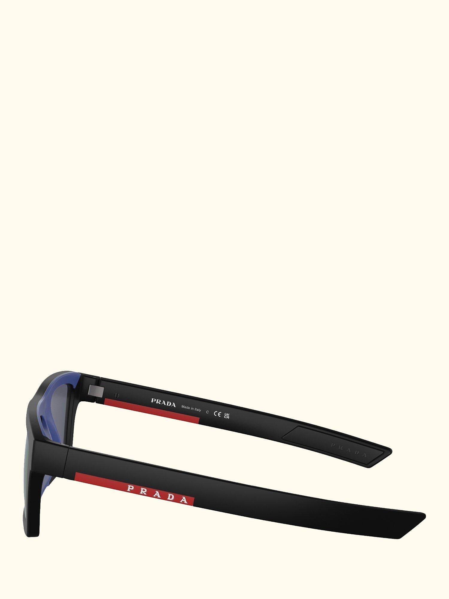 PS 02ZS Men's Rectangular Sunglasses, Matte Black/Mirror Purple