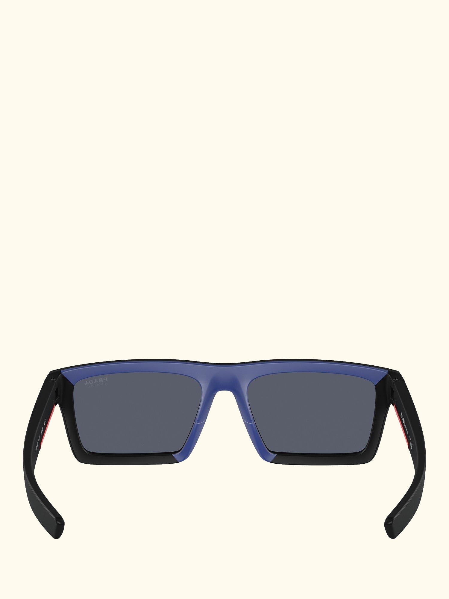 PS 02ZS Men's Rectangular Sunglasses, Matte Black/Mirror Purple