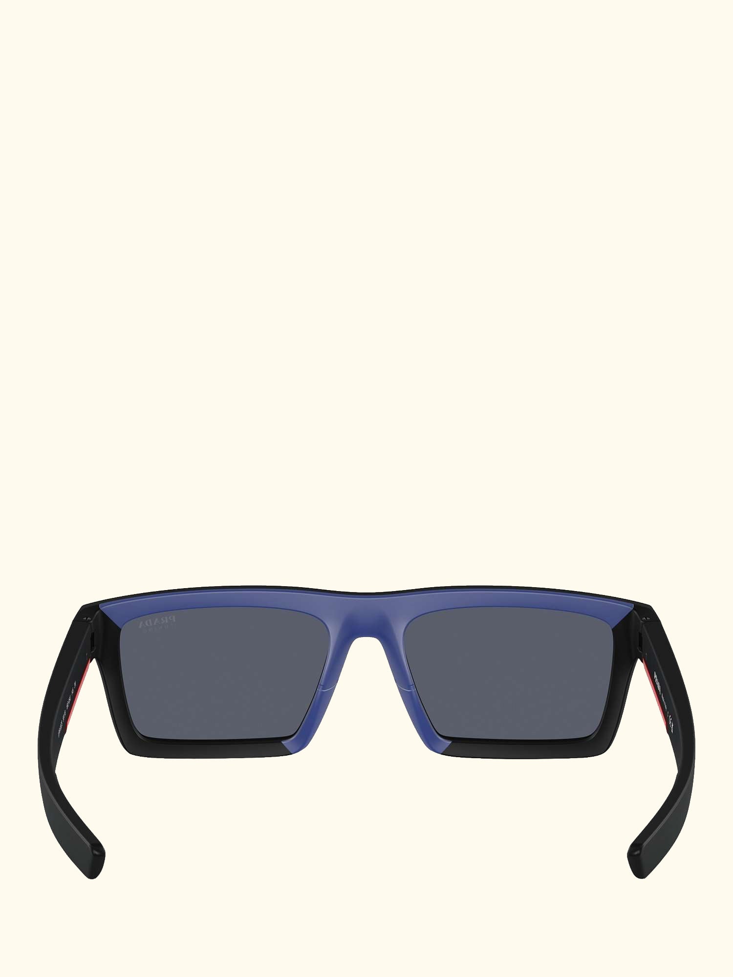 PS 02ZS Men's Rectangular Sunglasses, Matte Black/Mirror Purple