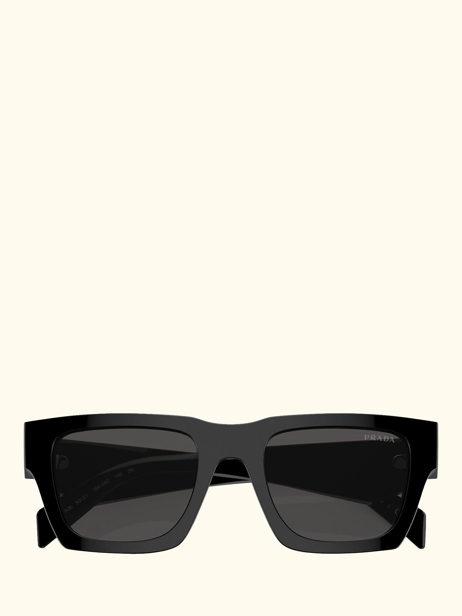 PR A06S Men's D-Frame Sunglasses, Black
