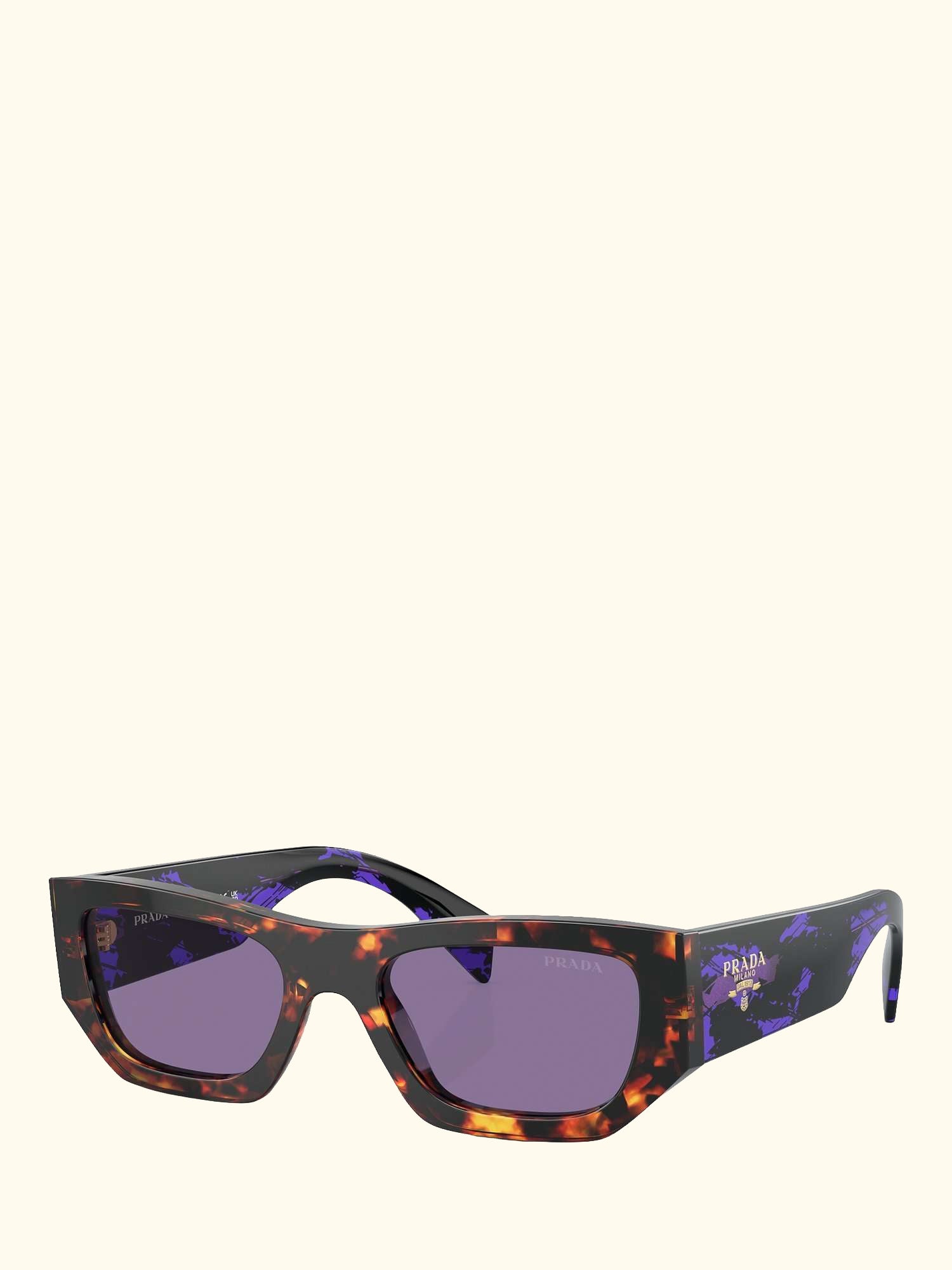PR A01S Women's Rectangular Sunglasses, Havana/Purple