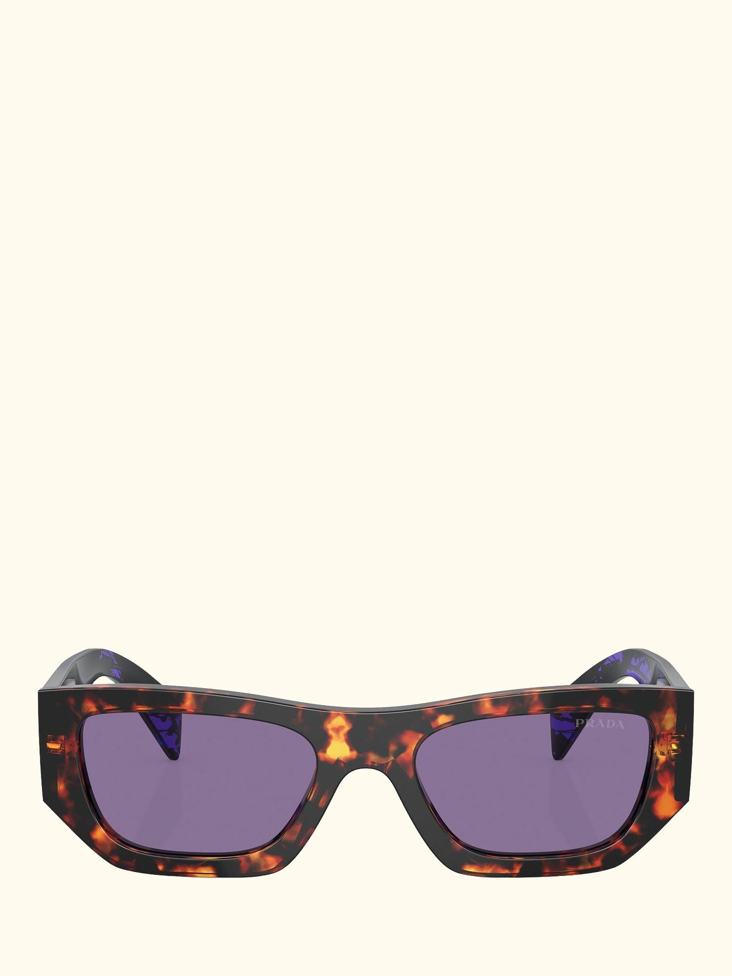 PR A01S Women's Rectangular Sunglasses, Havana/Purple