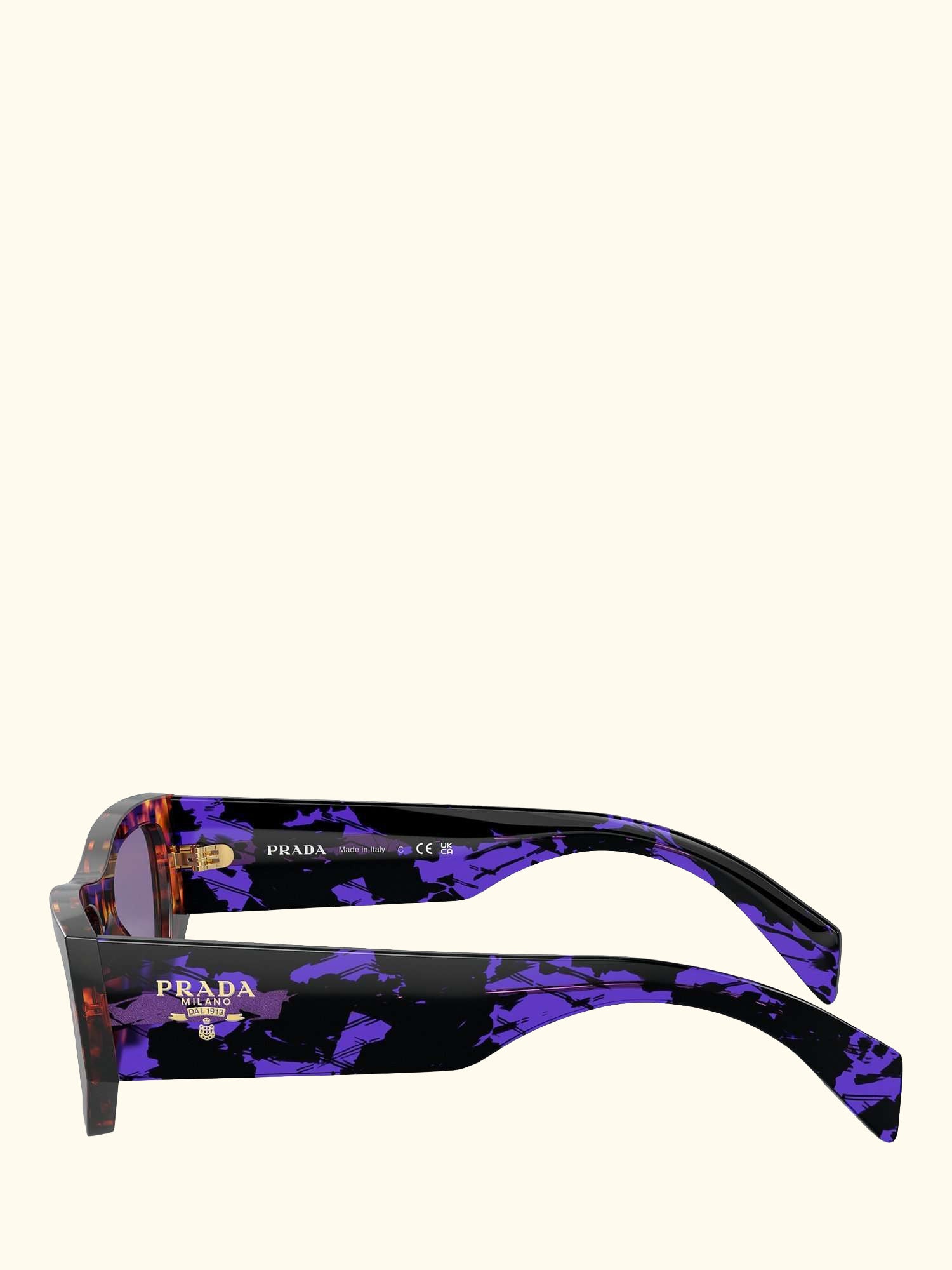 PR A01S Women's Rectangular Sunglasses, Havana/Purple