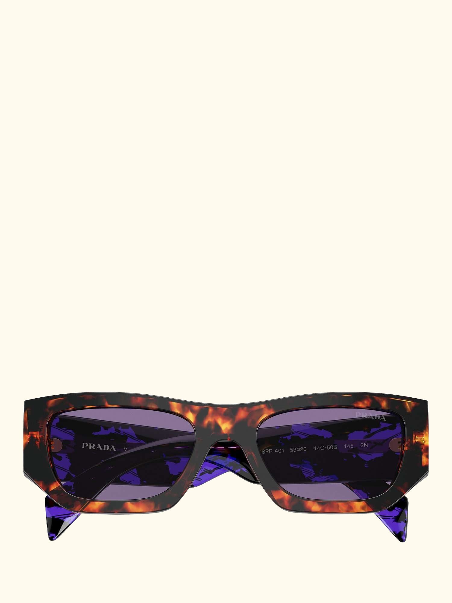PR A01S Women's Rectangular Sunglasses, Havana/Purple