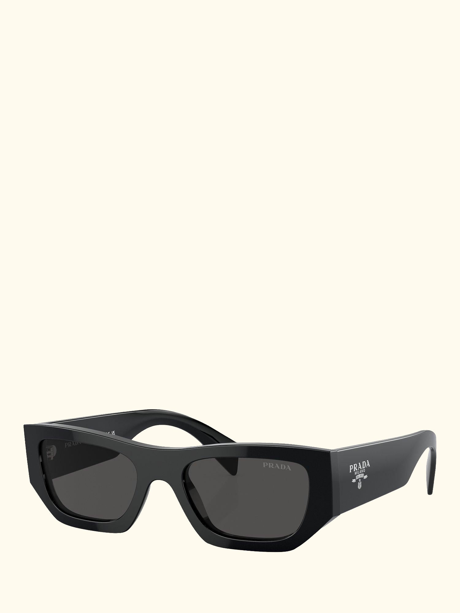 PR A01S Women's Rectangular Sunglasses, Black/Grey
