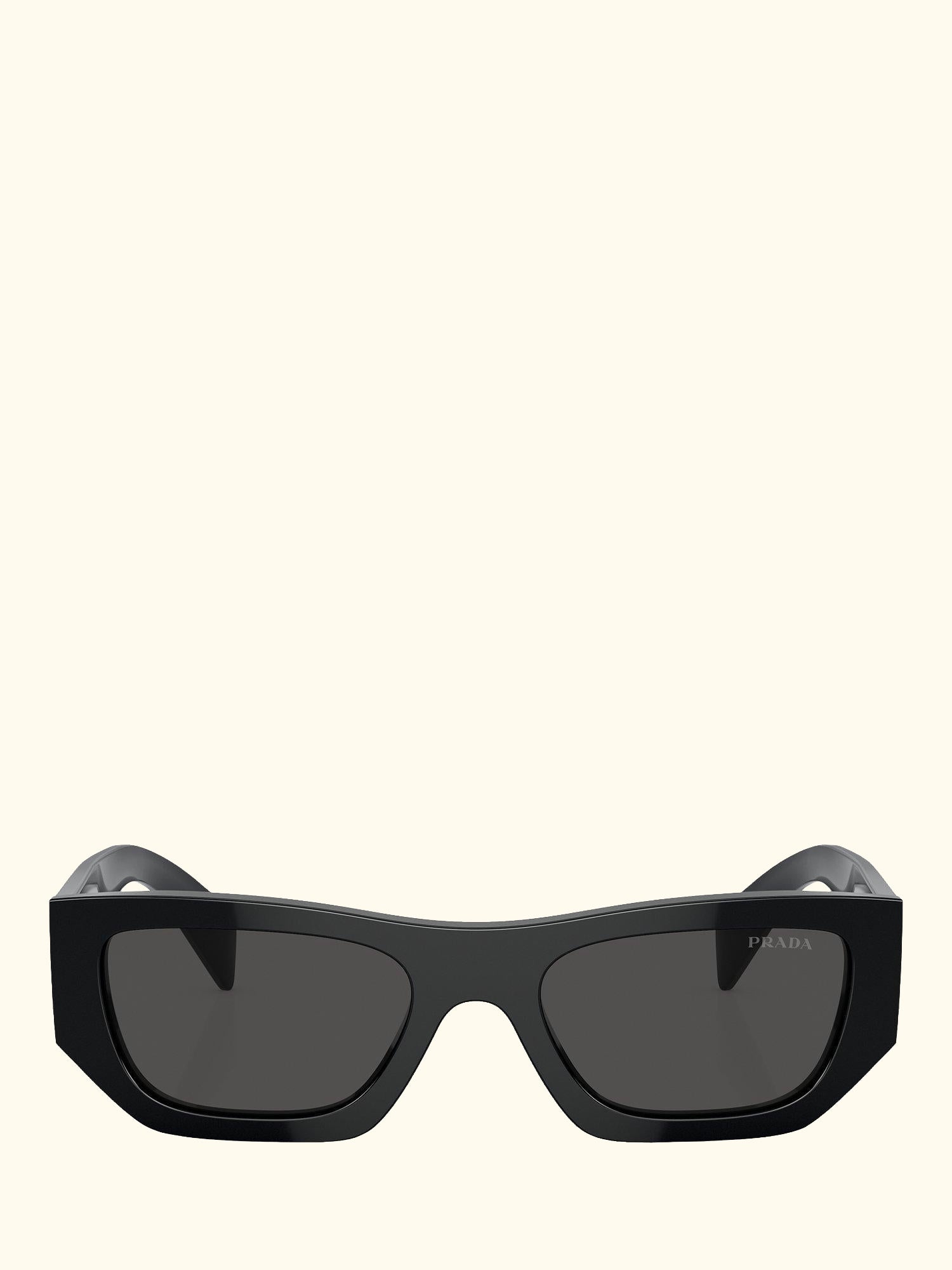 PR A01S Women's Rectangular Sunglasses, Black/Grey