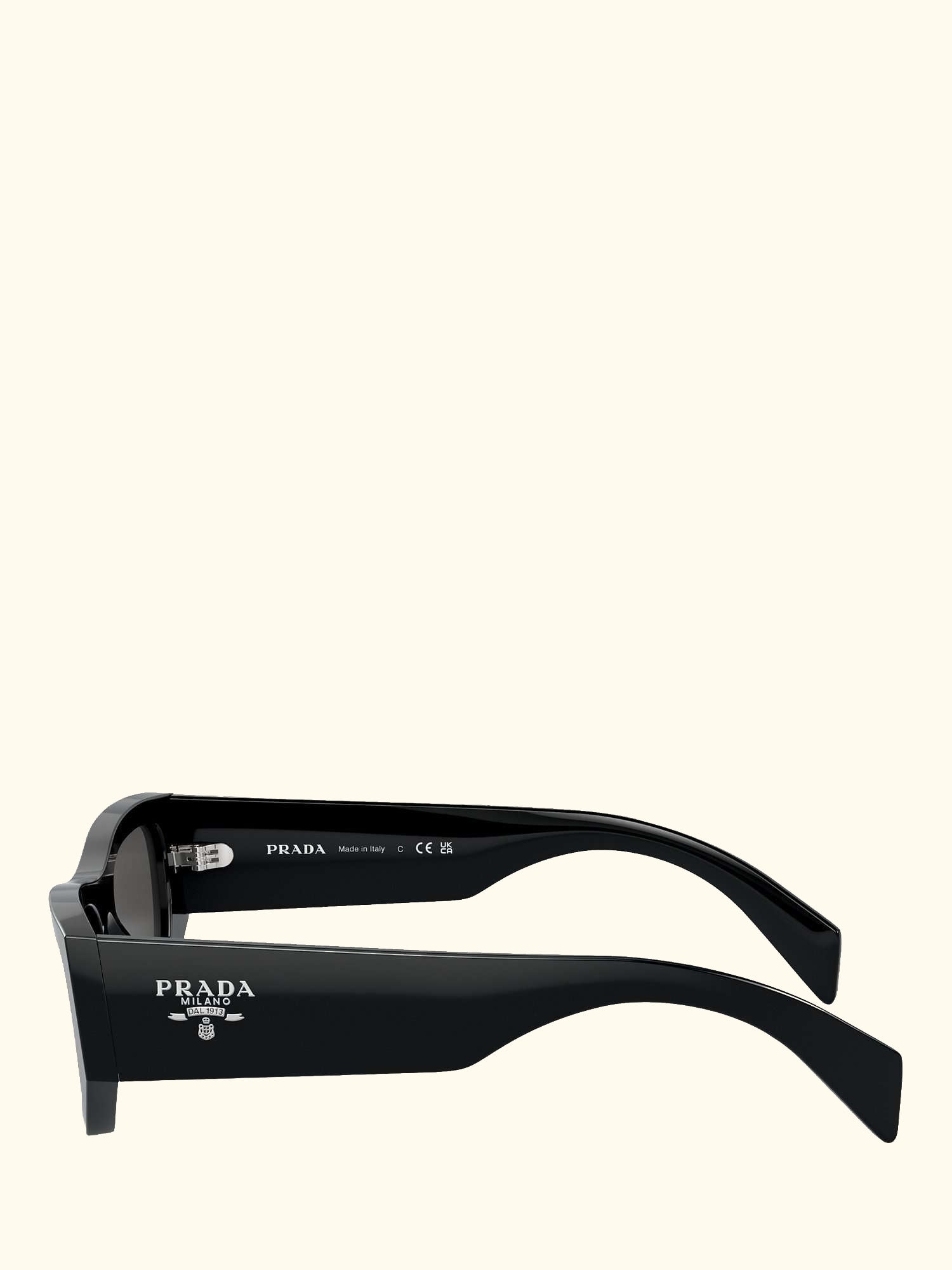 PR A01S Women's Rectangular Sunglasses, Black/Grey