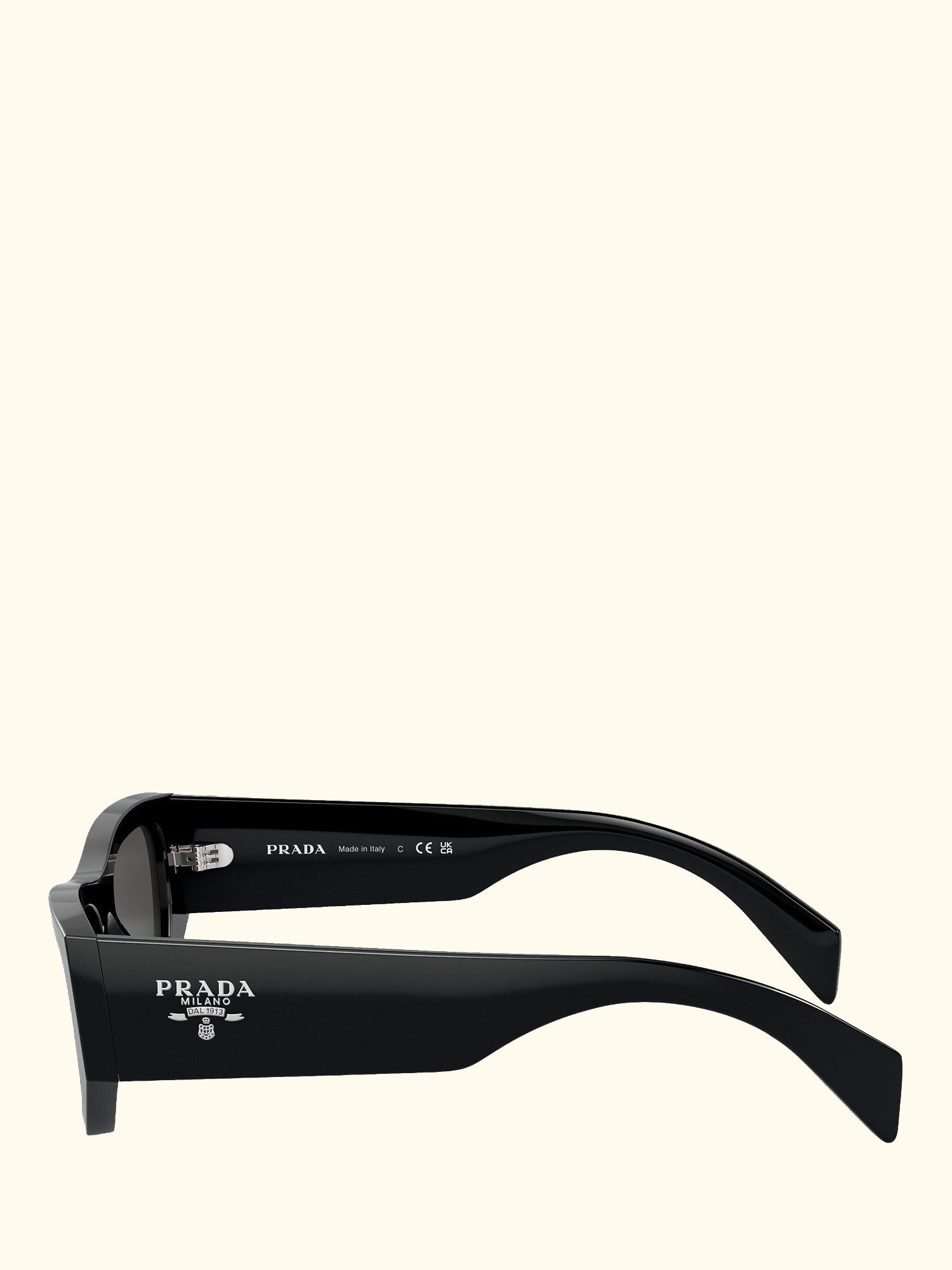 PR A01S Women's Rectangular Sunglasses, Black/Grey