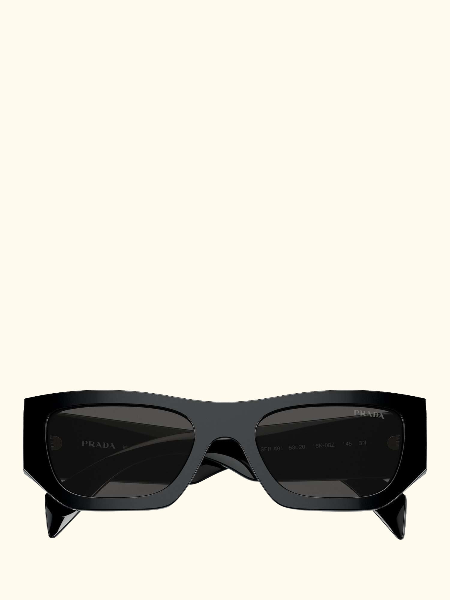 PR A01S Women's Rectangular Sunglasses, Black/Grey