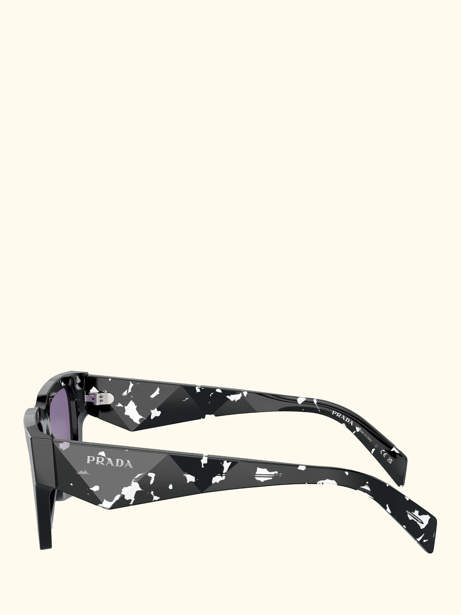 PR A06S Men's Rectangular Sunglasses, Black Tortoise/Violet