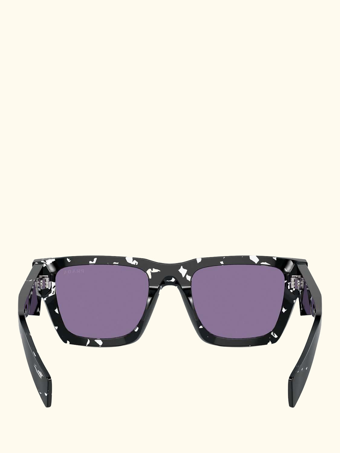 PR A06S Men's Rectangular Sunglasses, Black Tortoise/Violet