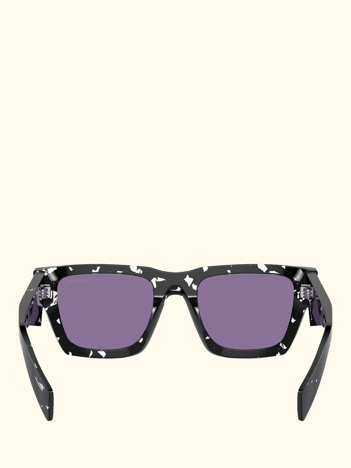 PR A06S Men's Rectangular Sunglasses, Black Tortoise/Violet
