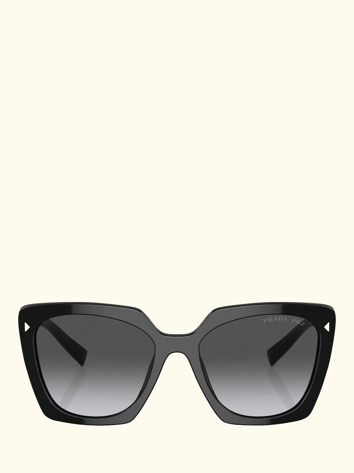 PR 23ZS Women's Polarised Square Sunglasses, Black/Grey Gradient
