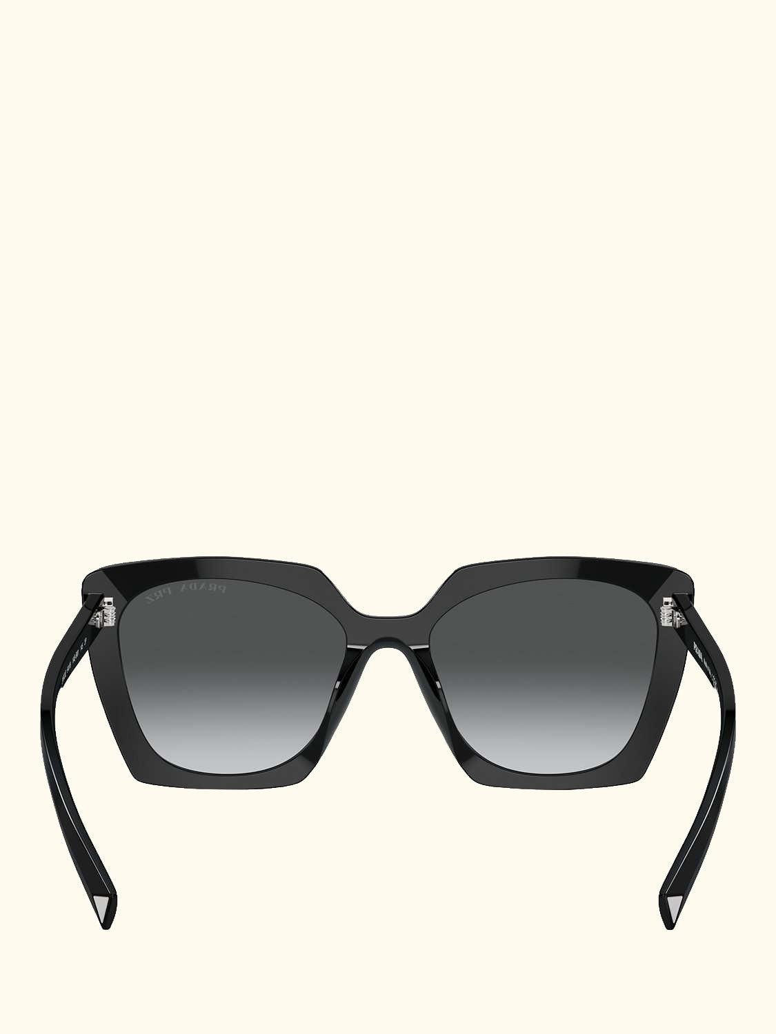 PR 23ZS Women's Polarised Square Sunglasses, Black/Grey Gradient