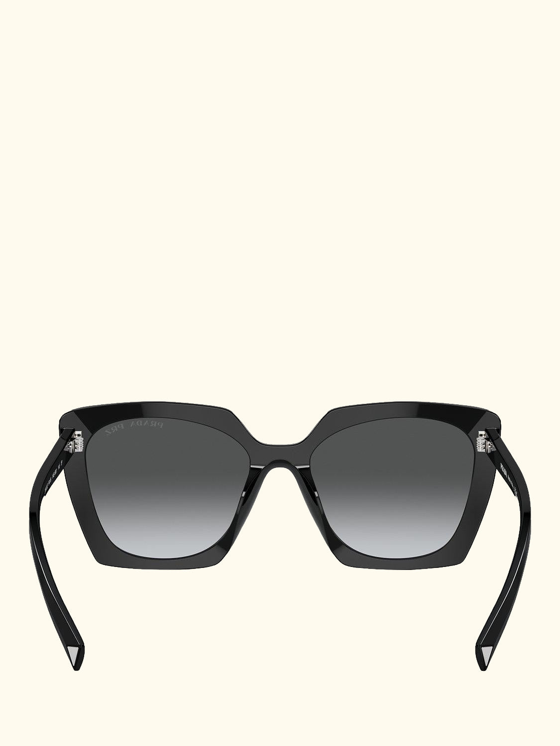 PR 23ZS Women's Polarised Square Sunglasses, Black/Grey Gradient