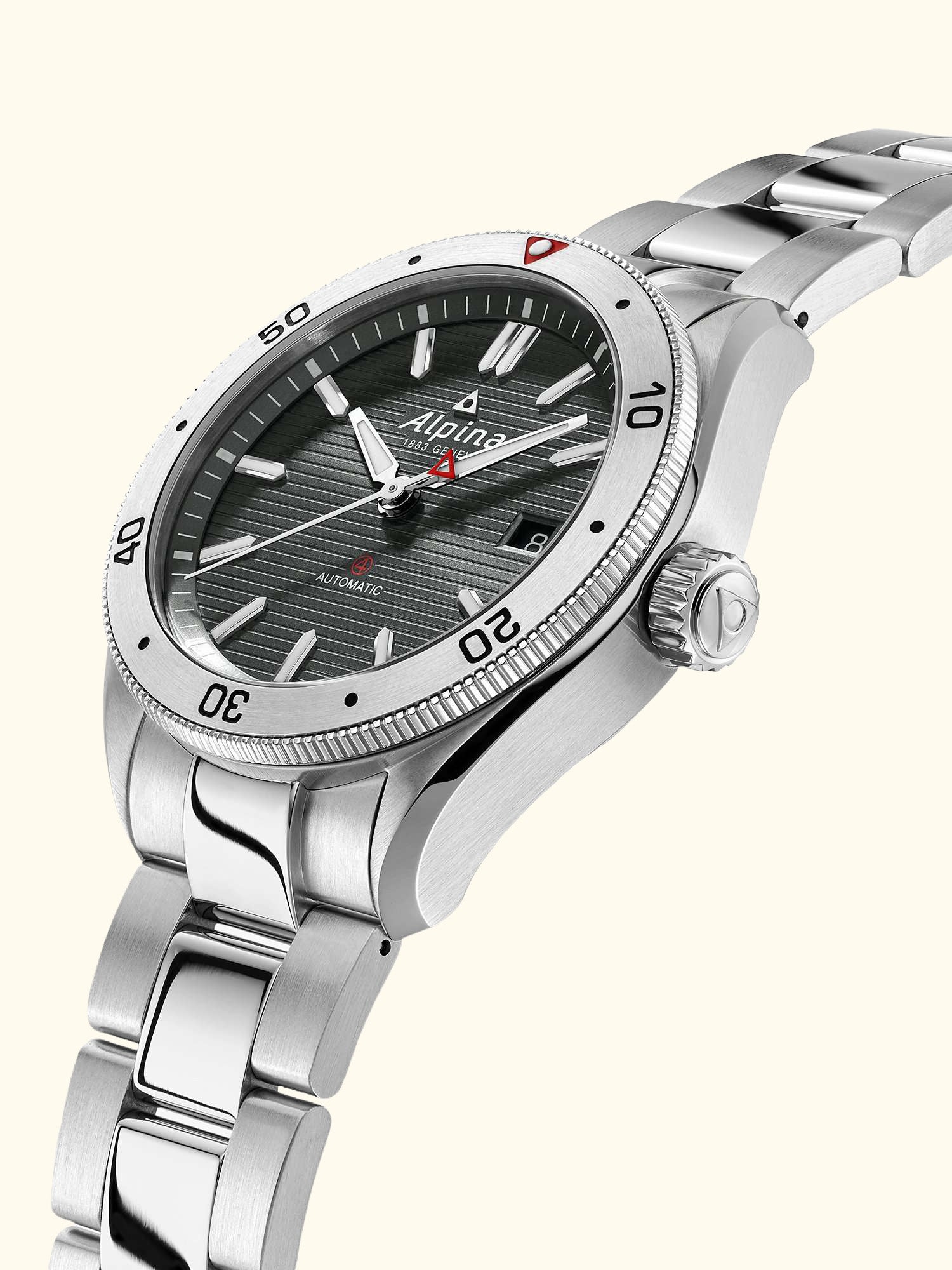 AL-525GS4AQ6B Men's Alpiner 4 Automatic Bracelet Strap Watch, Silver