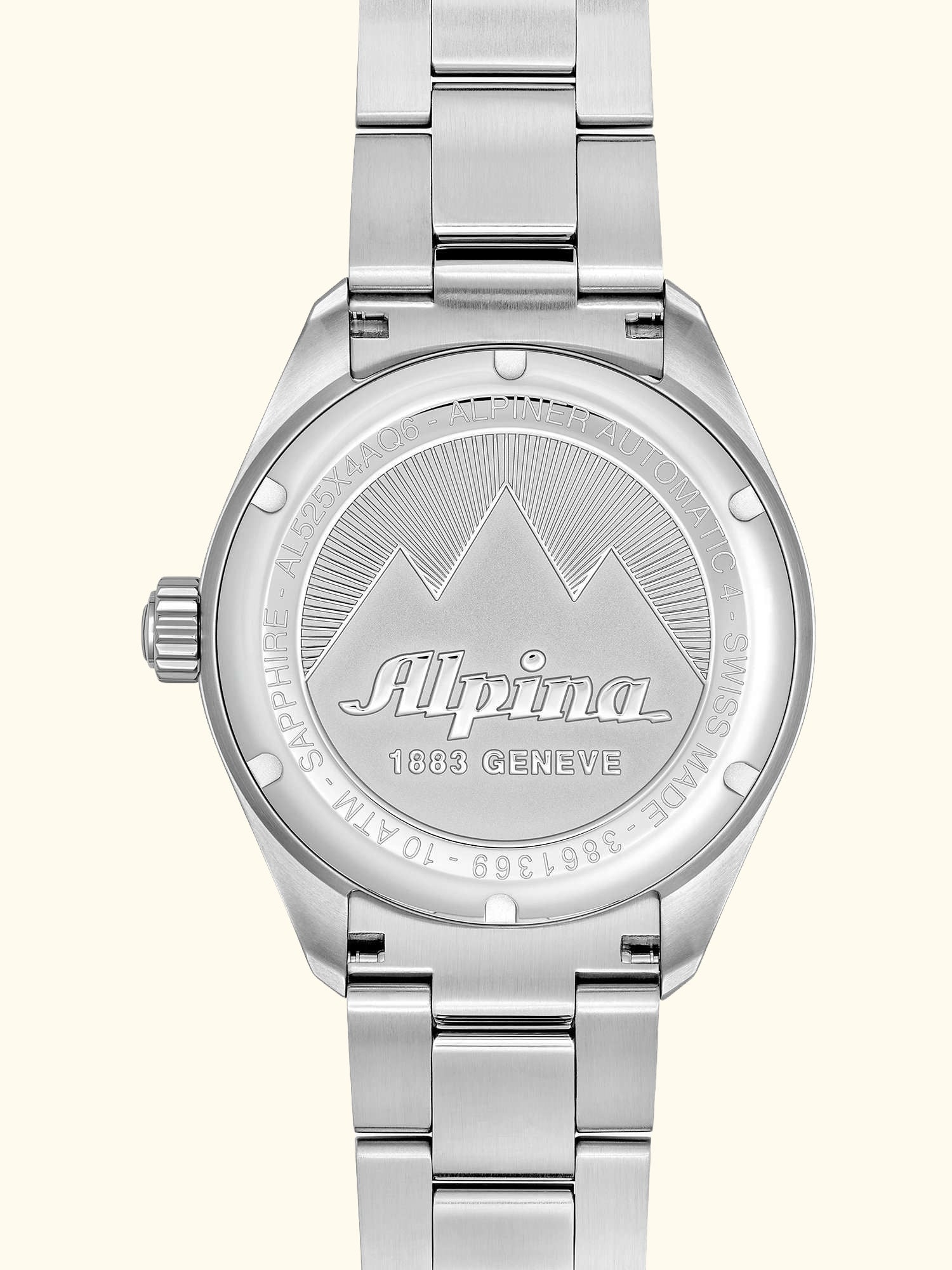 AL-525NS4AQ6B Men's Alpiner 4 Automatic Bracelet Strap, Silver/Blue