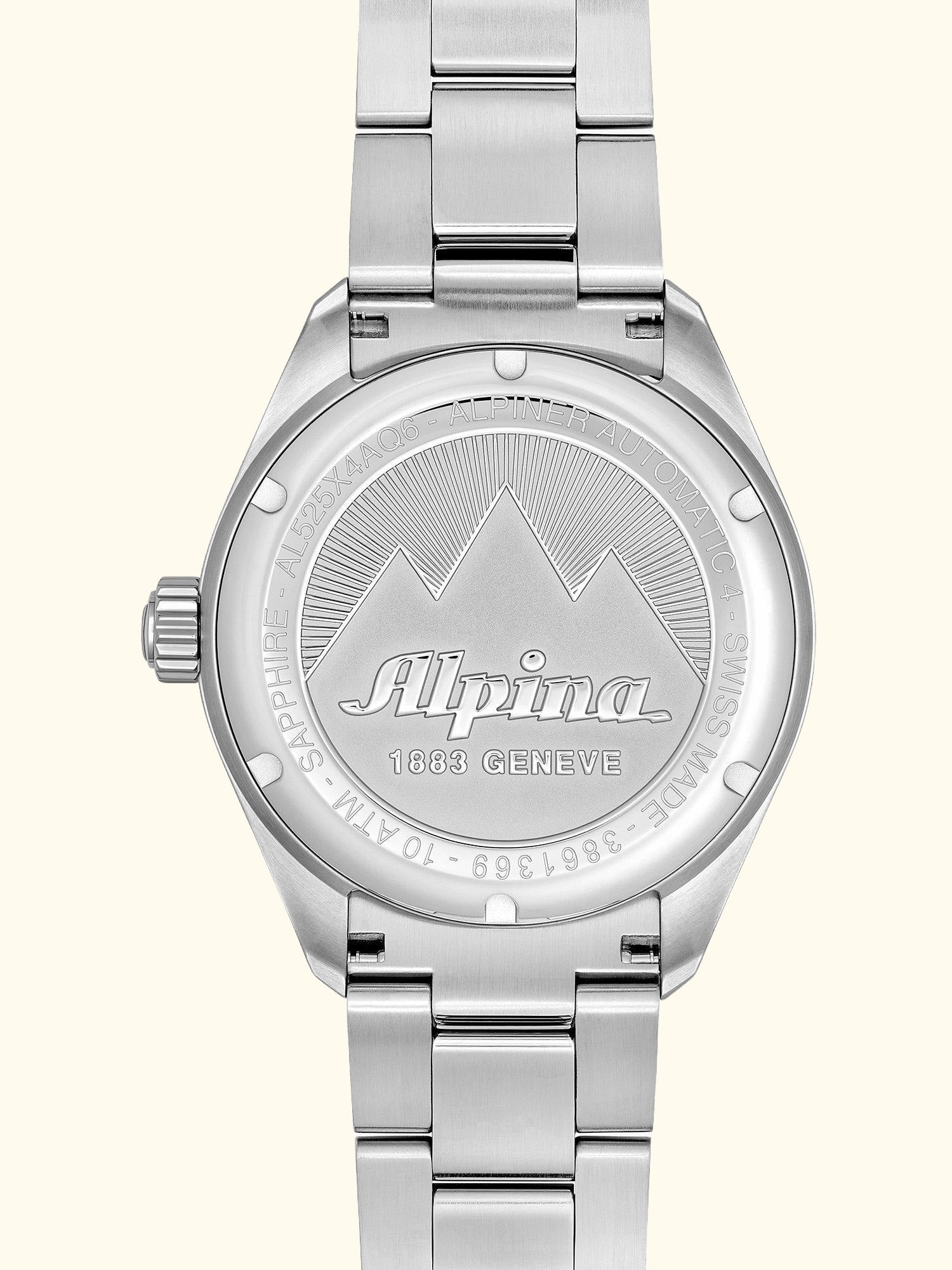 AL-525NS4AQ6B Men's Alpiner 4 Automatic Bracelet Strap, Silver/Blue