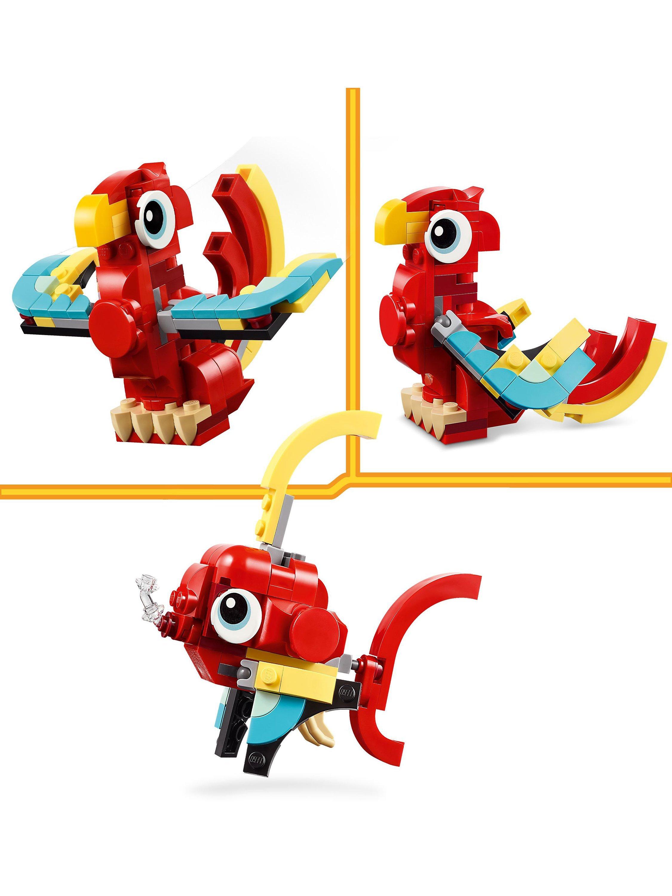 Creator 3in1 Red Dragon Toy with Animal Figures 31145