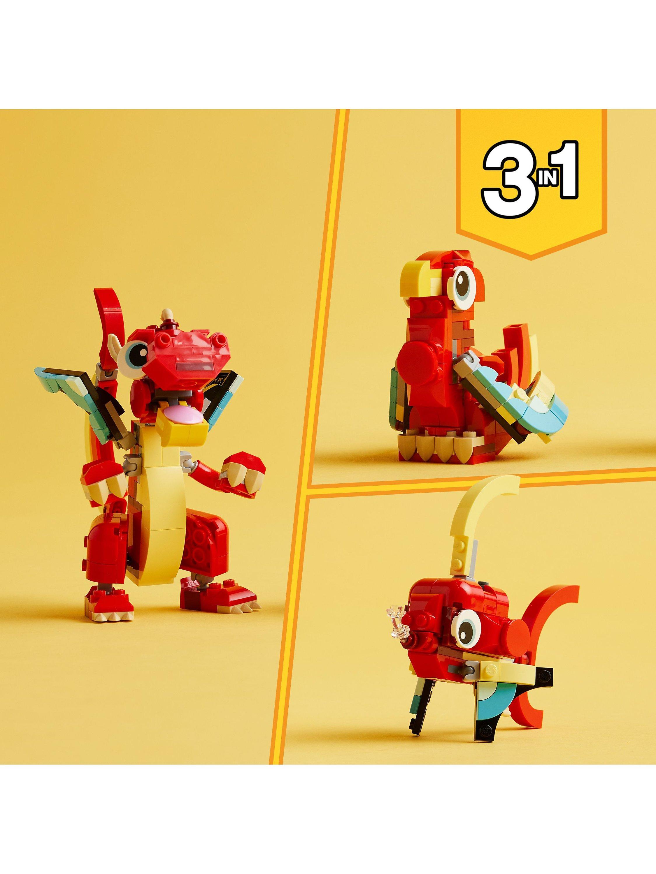 Creator 3in1 Red Dragon Toy with Animal Figures 31145