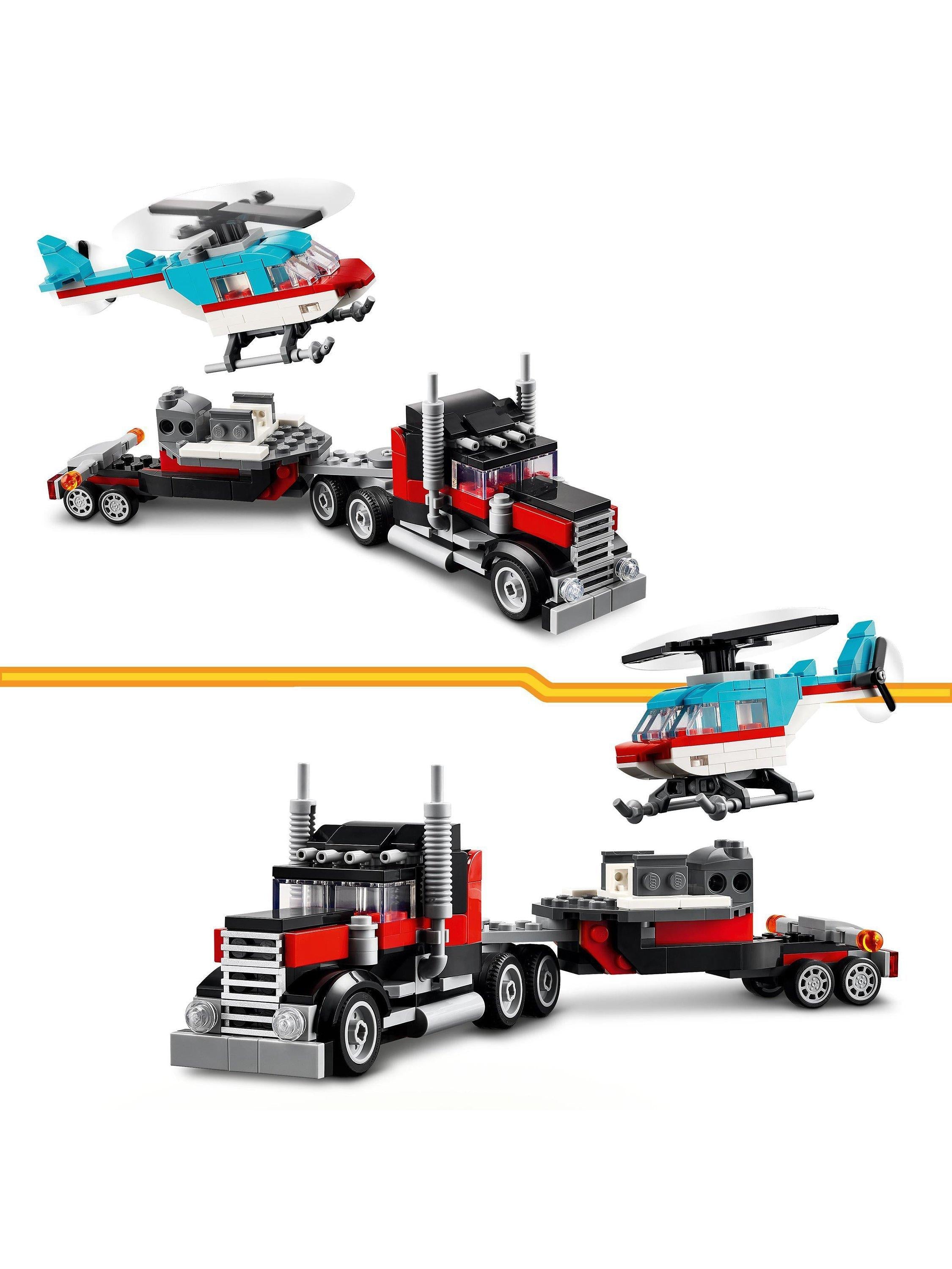 Creator 3in1 Flatbed Truck with Helicopter Toy 31146