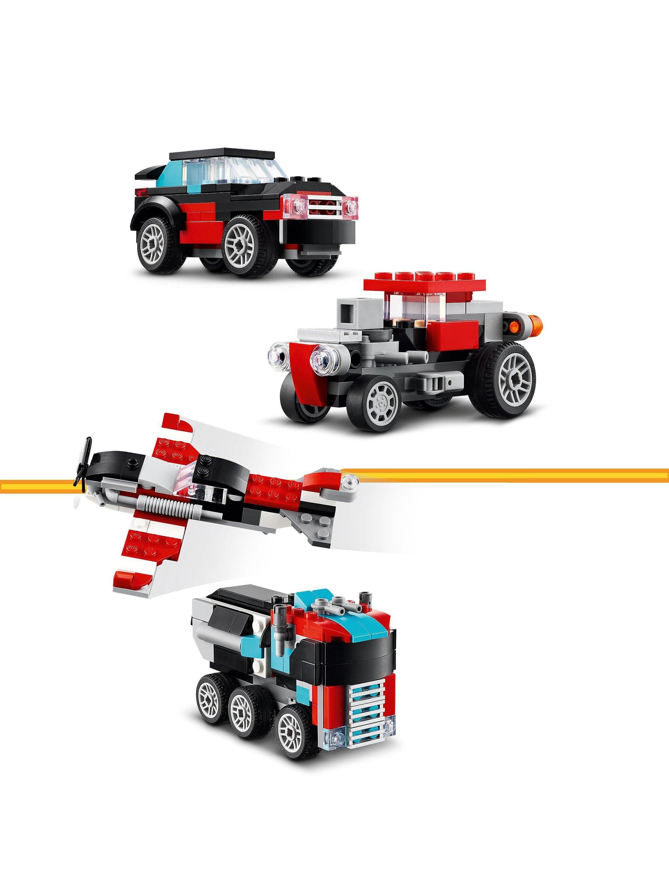 Creator 3in1 Flatbed Truck with Helicopter Toy 31146