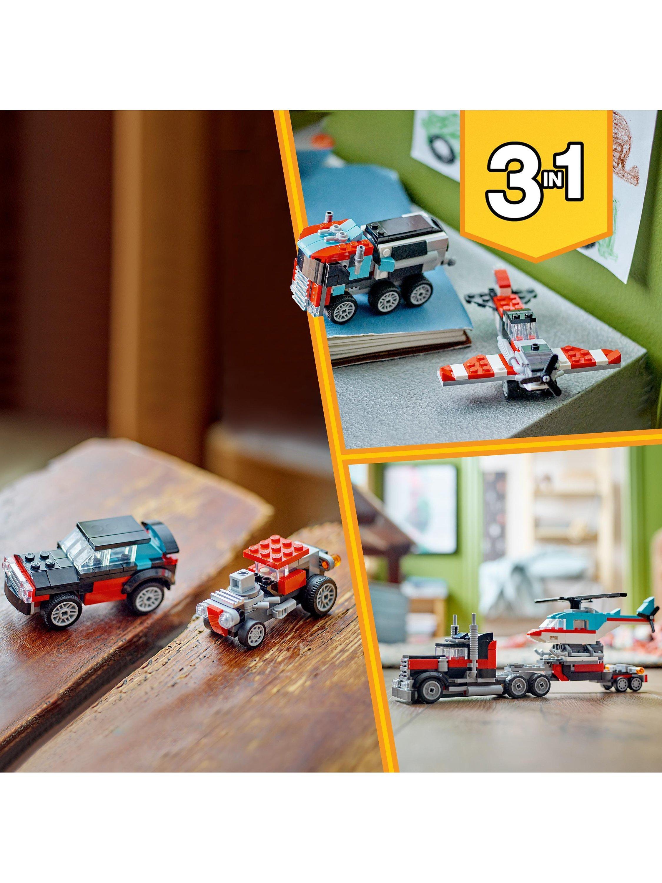 Creator 3in1 Flatbed Truck with Helicopter Toy 31146