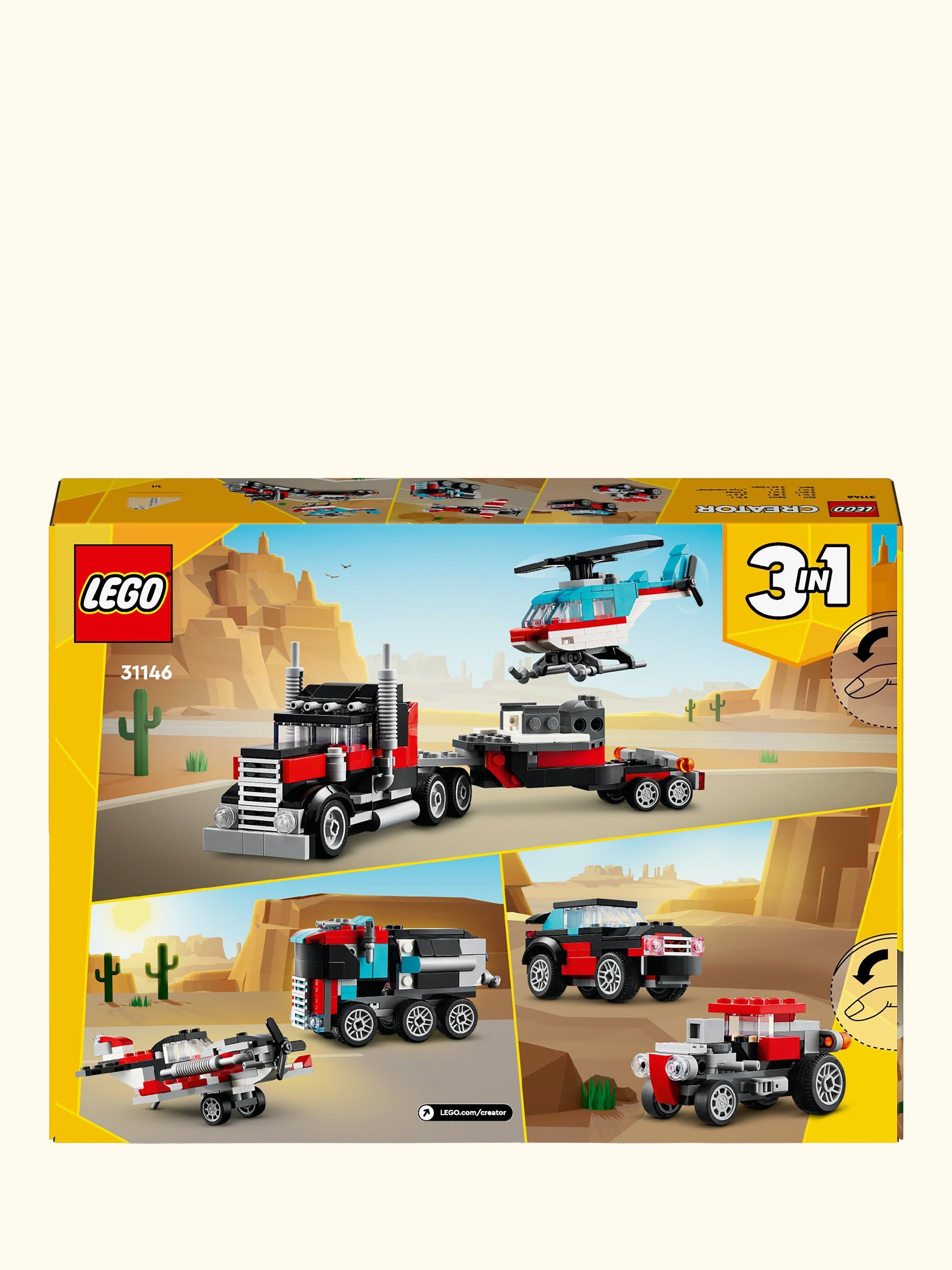 Creator 3in1 Flatbed Truck with Helicopter Toy 31146