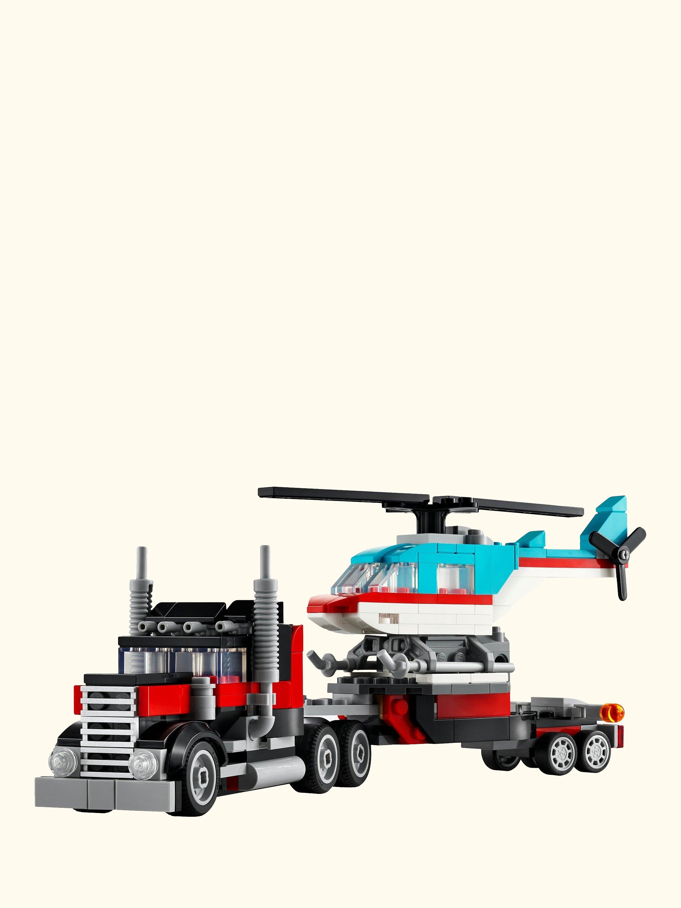 Creator 3in1 Flatbed Truck with Helicopter Toy 31146