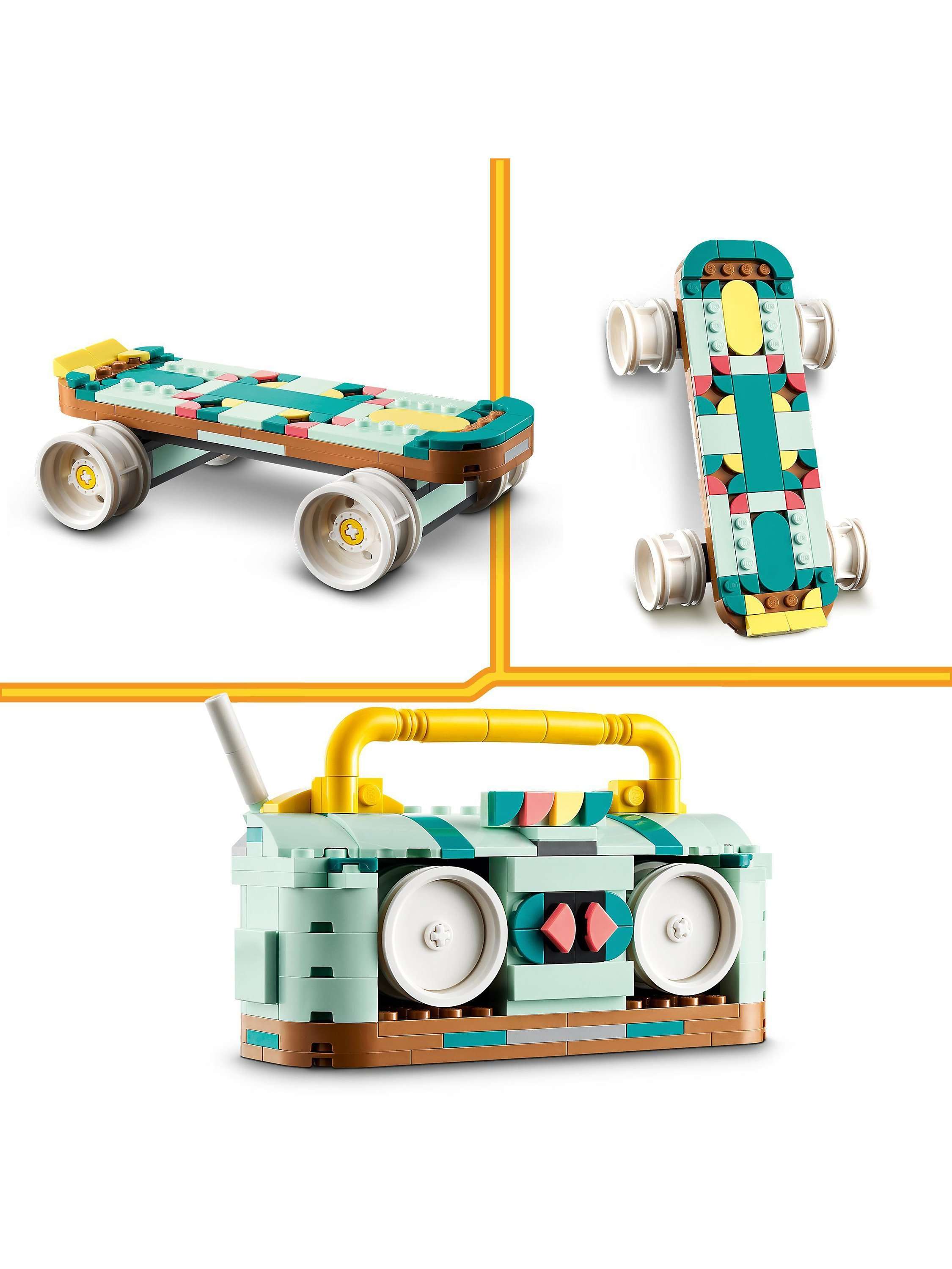 Creator 3in1 Retro Roller Skate & Toy Skateboard 31148