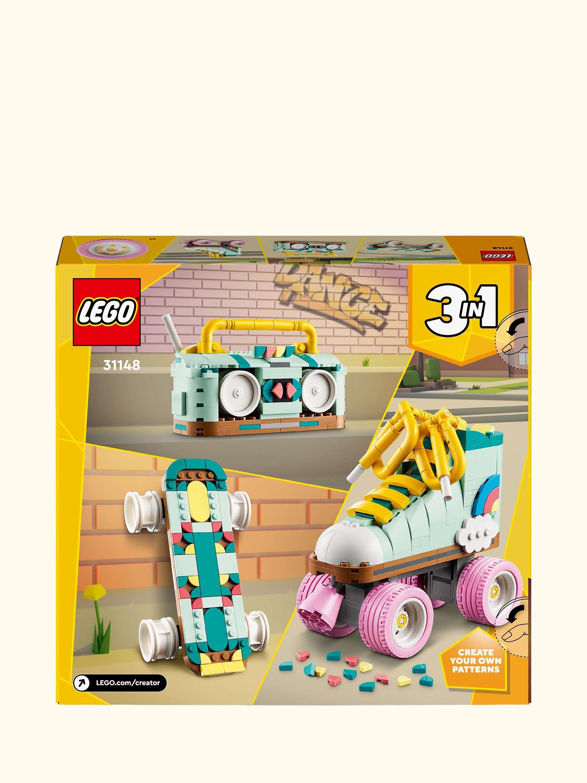 Creator 3in1 Retro Roller Skate & Toy Skateboard 31148