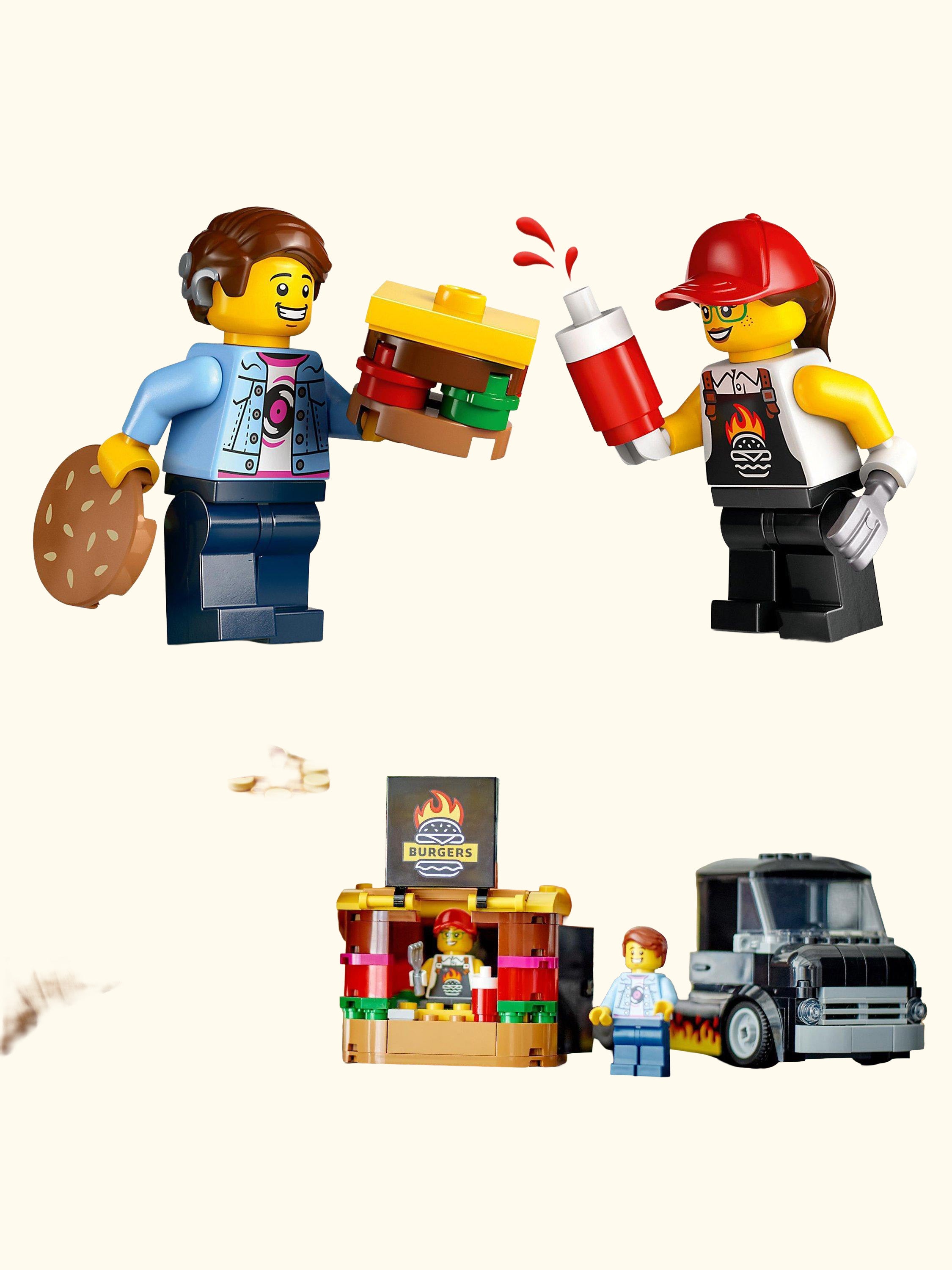 City Burger Van Food Truck Vehicle Toy Set 60404