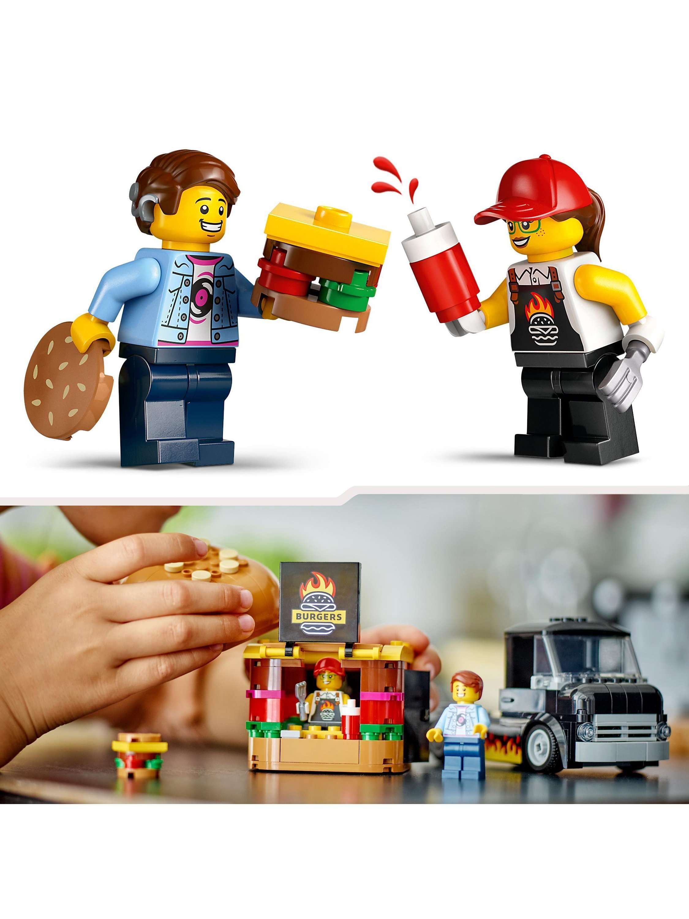 City Burger Van Food Truck Vehicle Toy Set 60404
