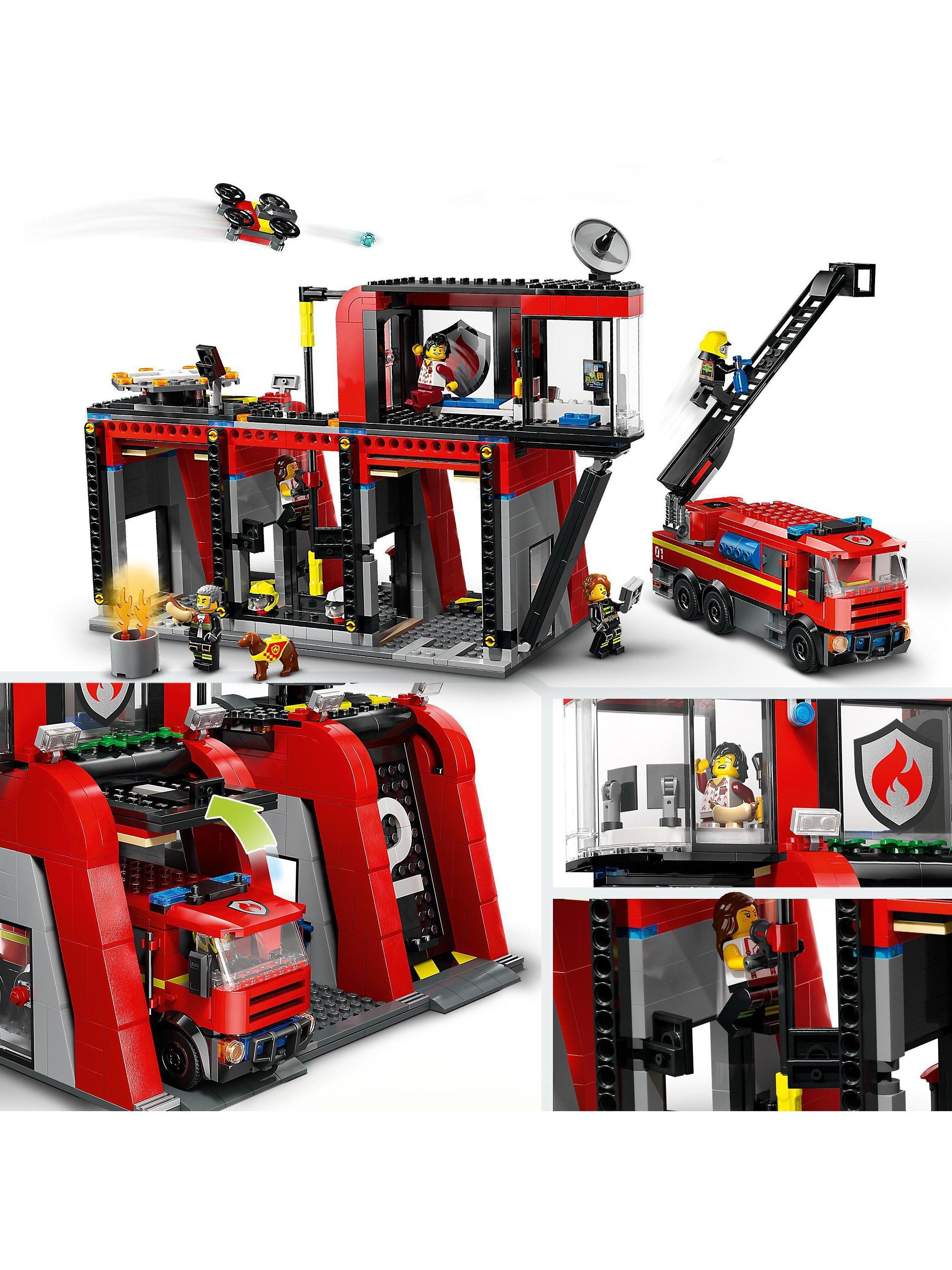 City Fire Station with Fire Engine Toy Playset 60414