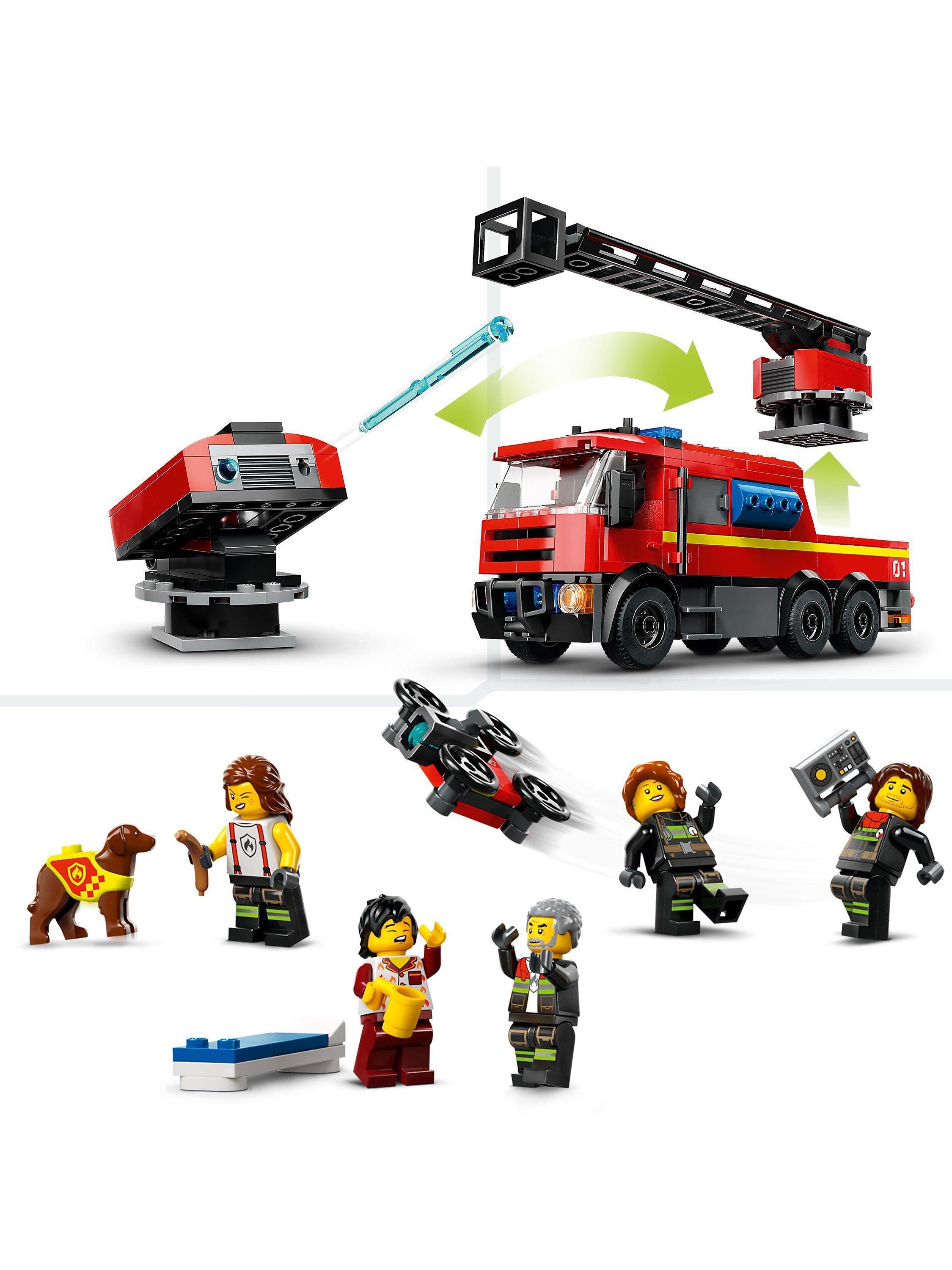City Fire Station with Fire Engine Toy Playset 60414